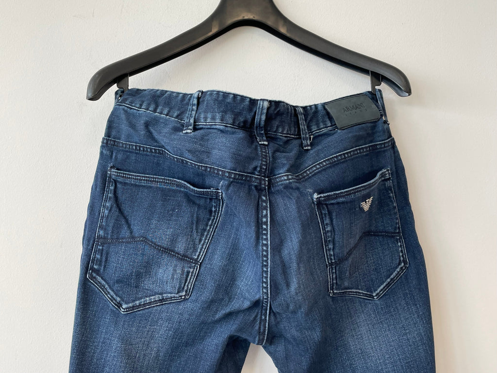 Giorgio Armani Herren Jeans – Classic Straight, Baumwollmix, W33, Defekt