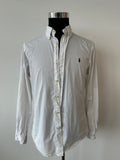 Ralph Lauren White Shirt Slim Fit Featherweight Twill Medium - Holes on Sleeve