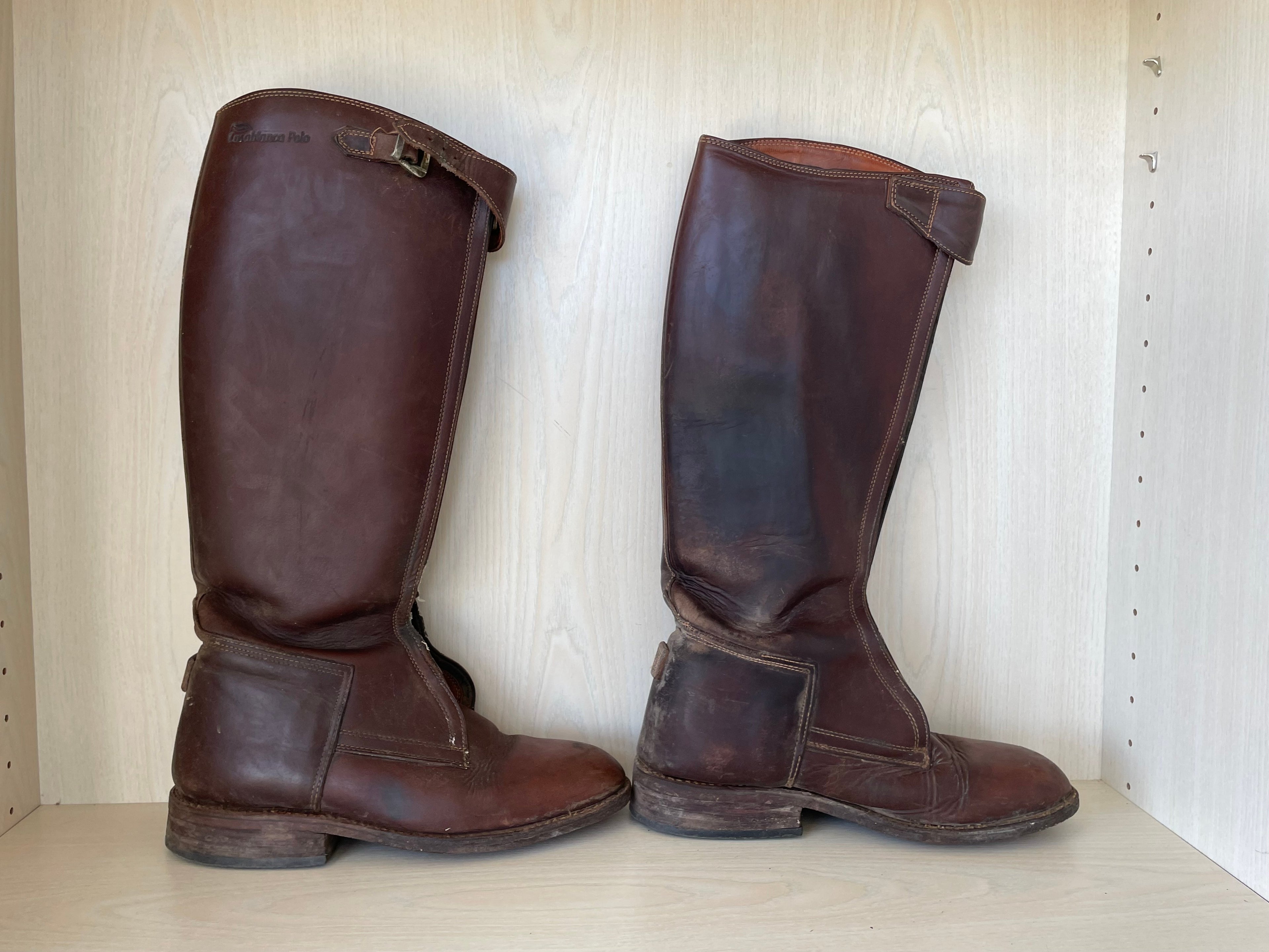Casablanca Polo Riding Boots Brown Leather Size 43 Normal Use