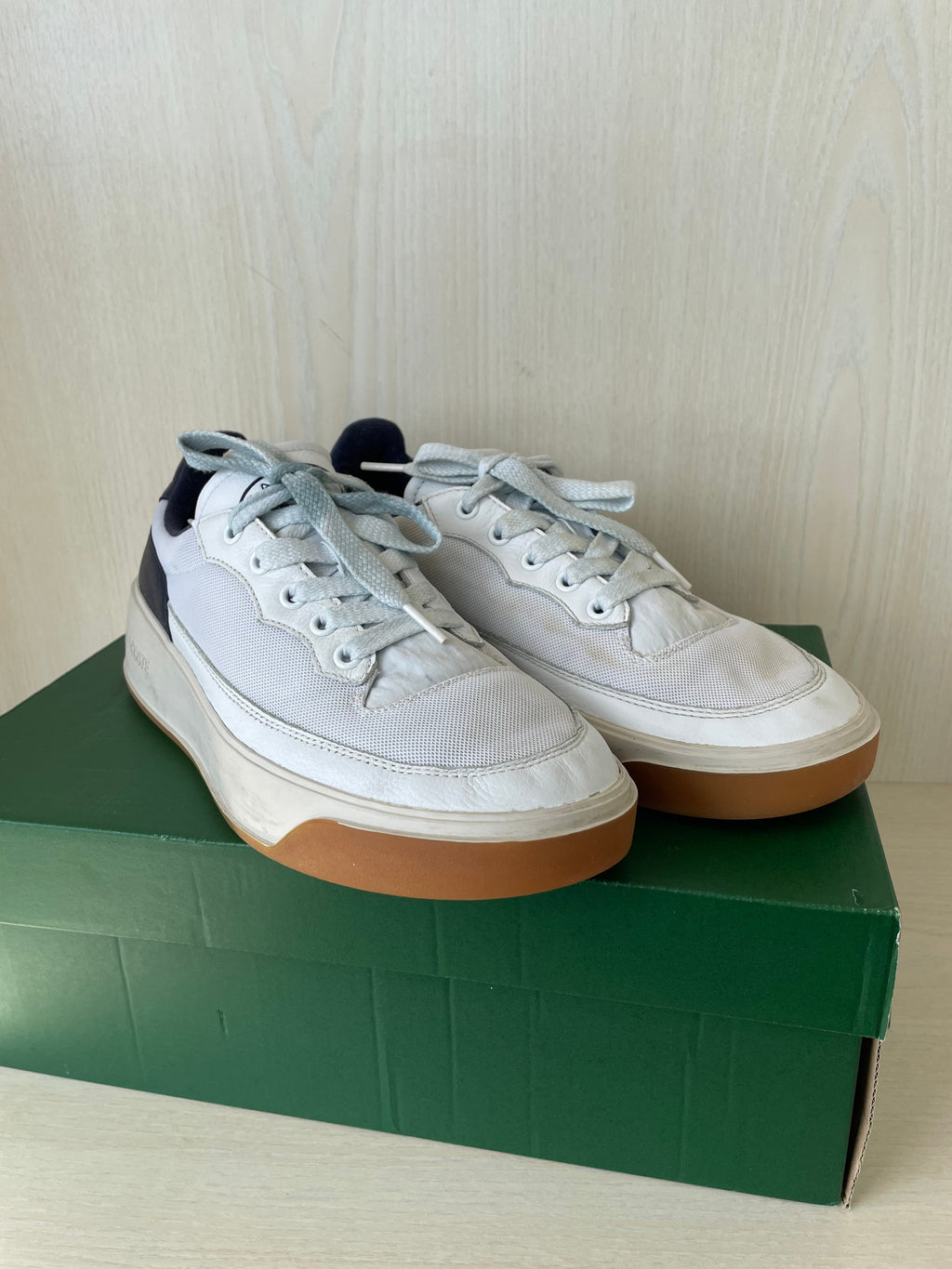 Lacoste G80 Club Sneaker | EU 41 | Weiß/Blau | Leder/Textil | Gebraucht