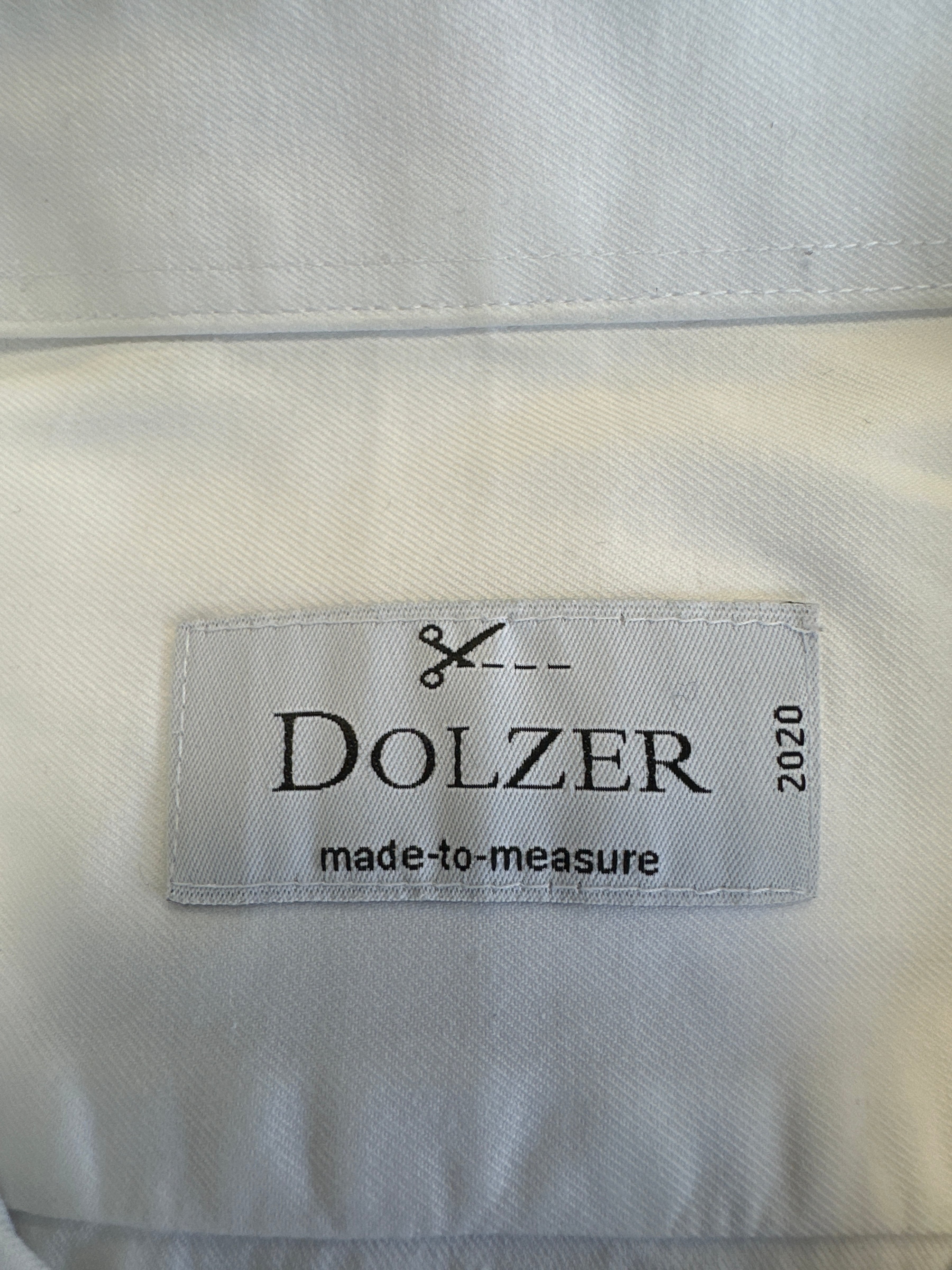 Dolzer Maßhemd – Weiß, Französische Manschetten, Zustand Gut