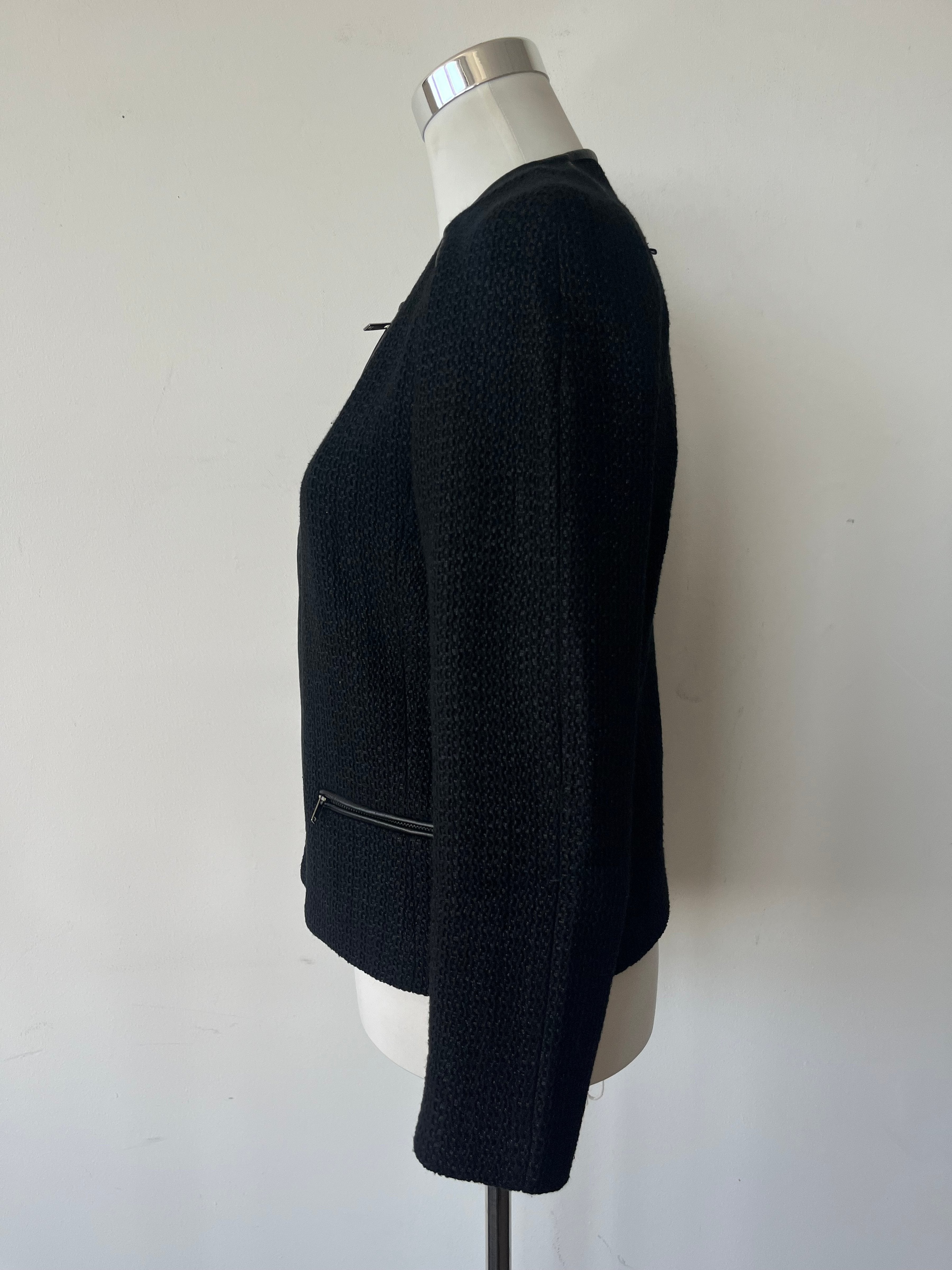 Massimo Dutti Black Textured Jacket, Medium, Very Good Condition