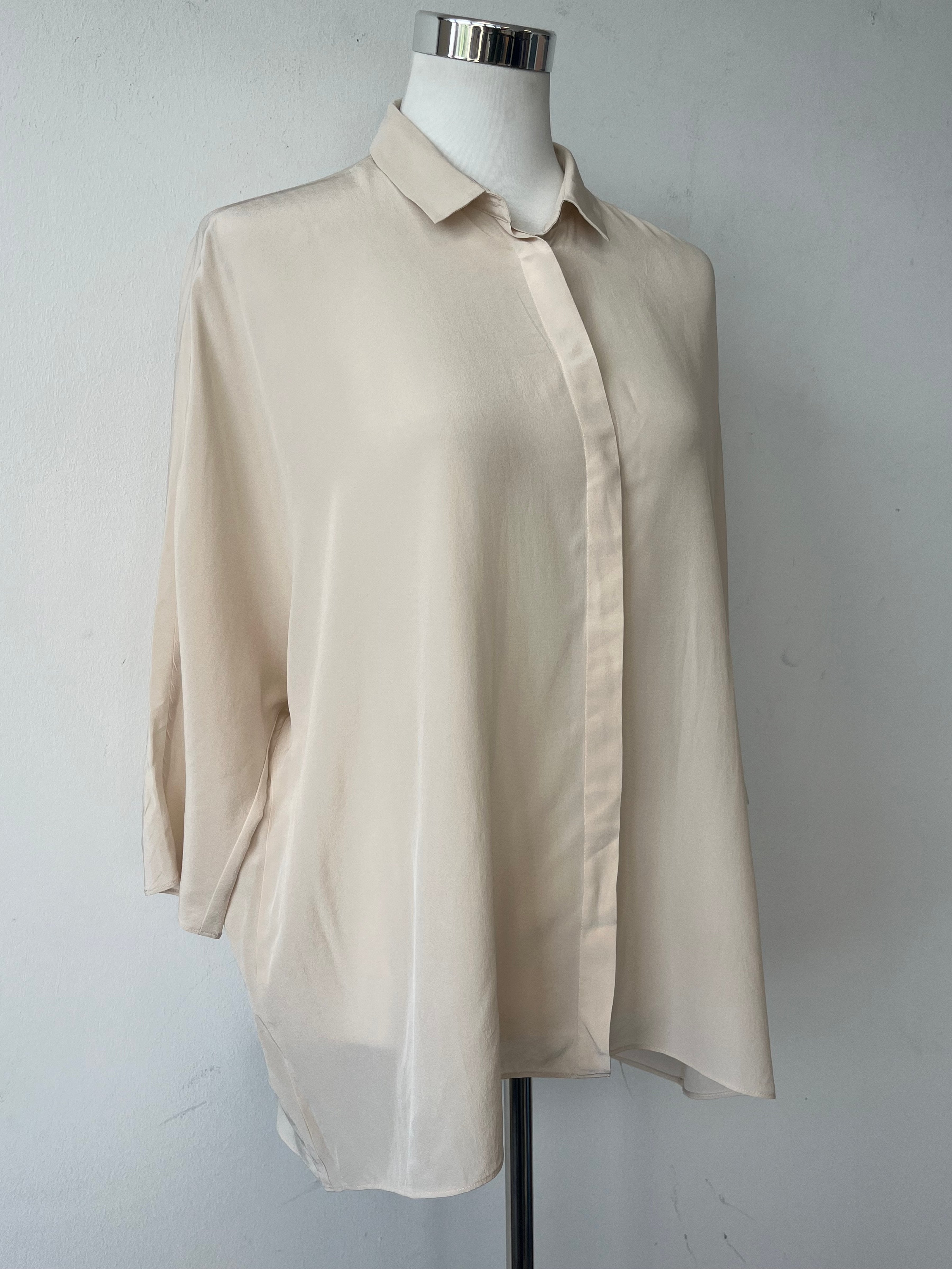 Hauber Silk Blouse Cream Size 40 (EU) Very Good Condition