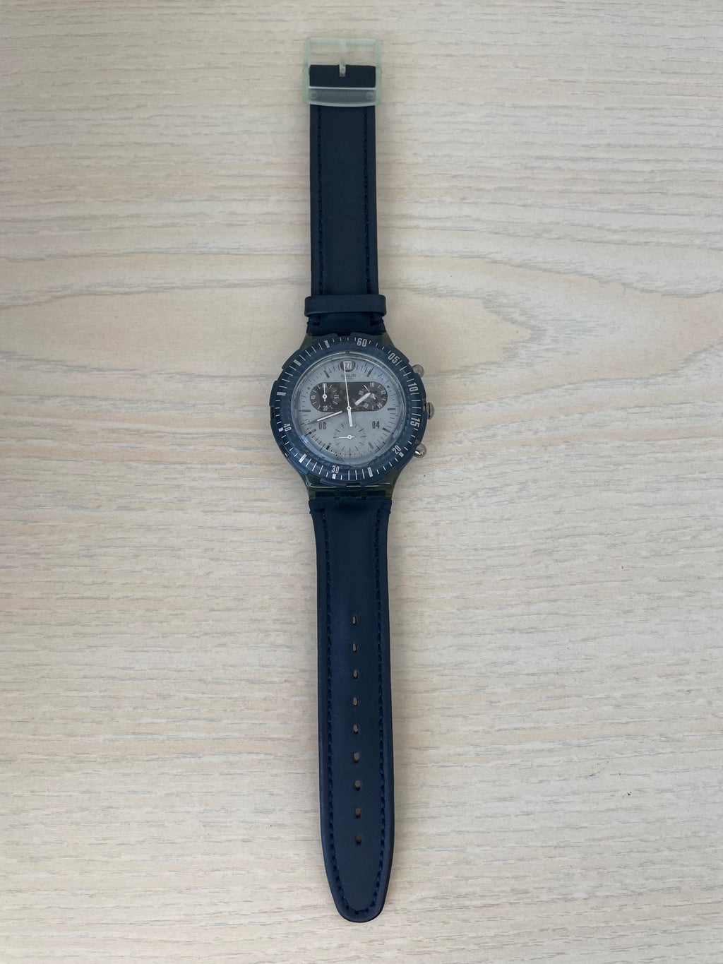 Swatch Irony Chronograph AG-2000, sehr gut, 24,5cm, Leder, Quarz, 200m WR