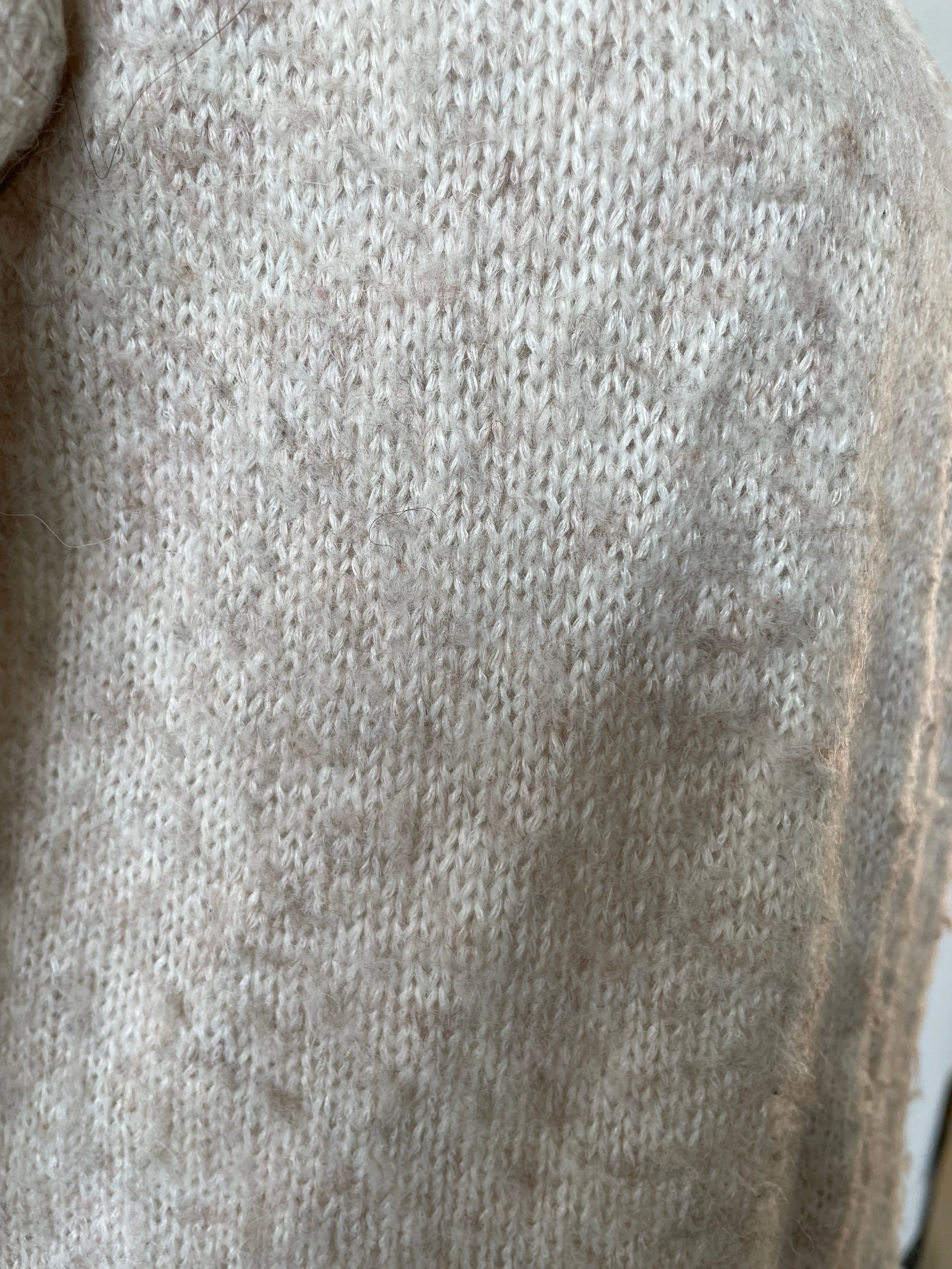 Fat Face Cosy Mohair-Blend Cardigan | UK 6 / EU 34 | Beige Meliert | Sehr Gut
