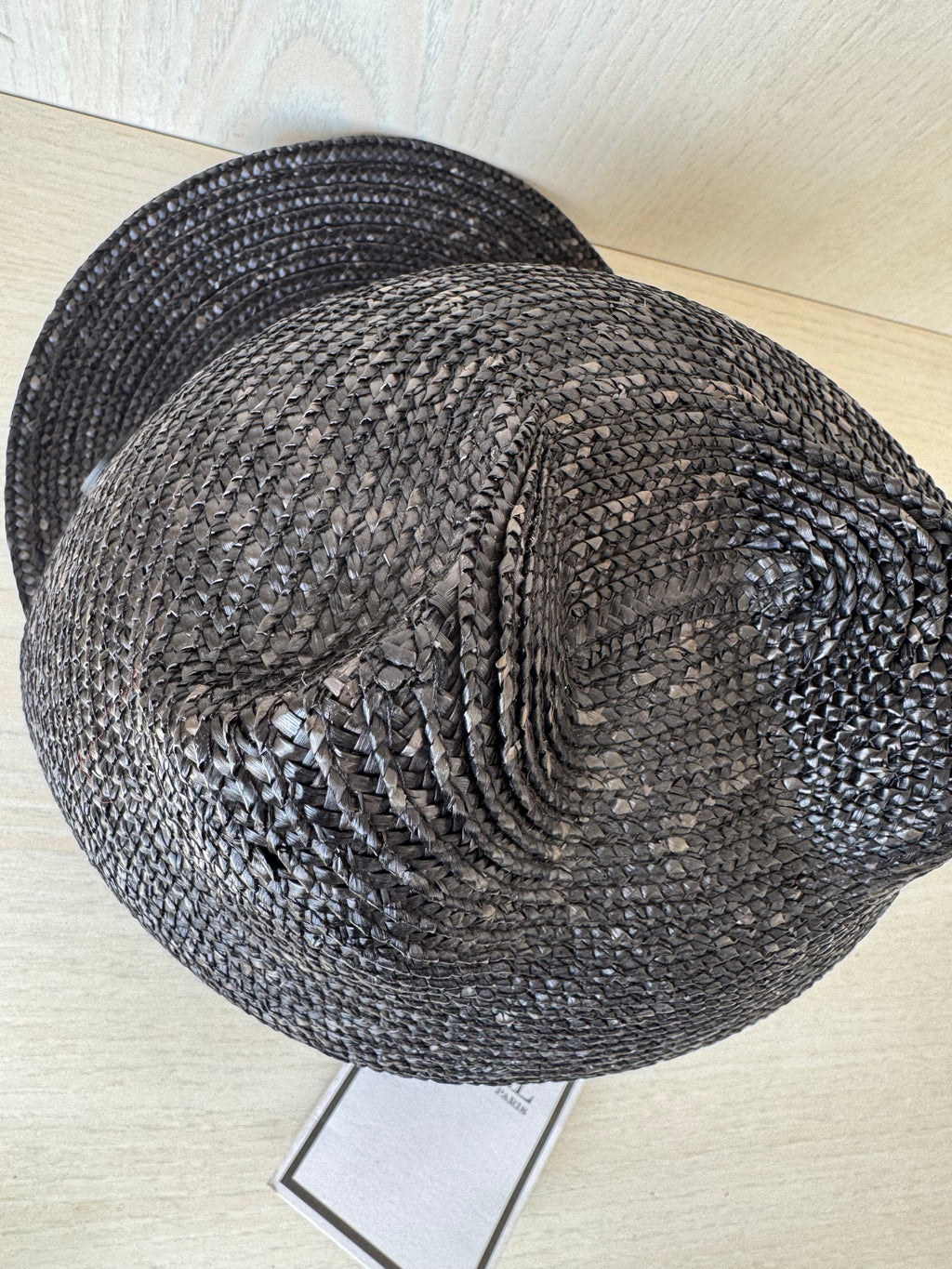 Maison Michel Jamie Cat-Ear Straw Cap, Black, Size S, New w/ Tags