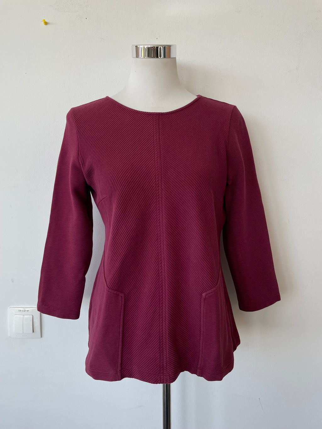 Purificación García Ribbed Dress, Burgundy, XL, Good Condition
