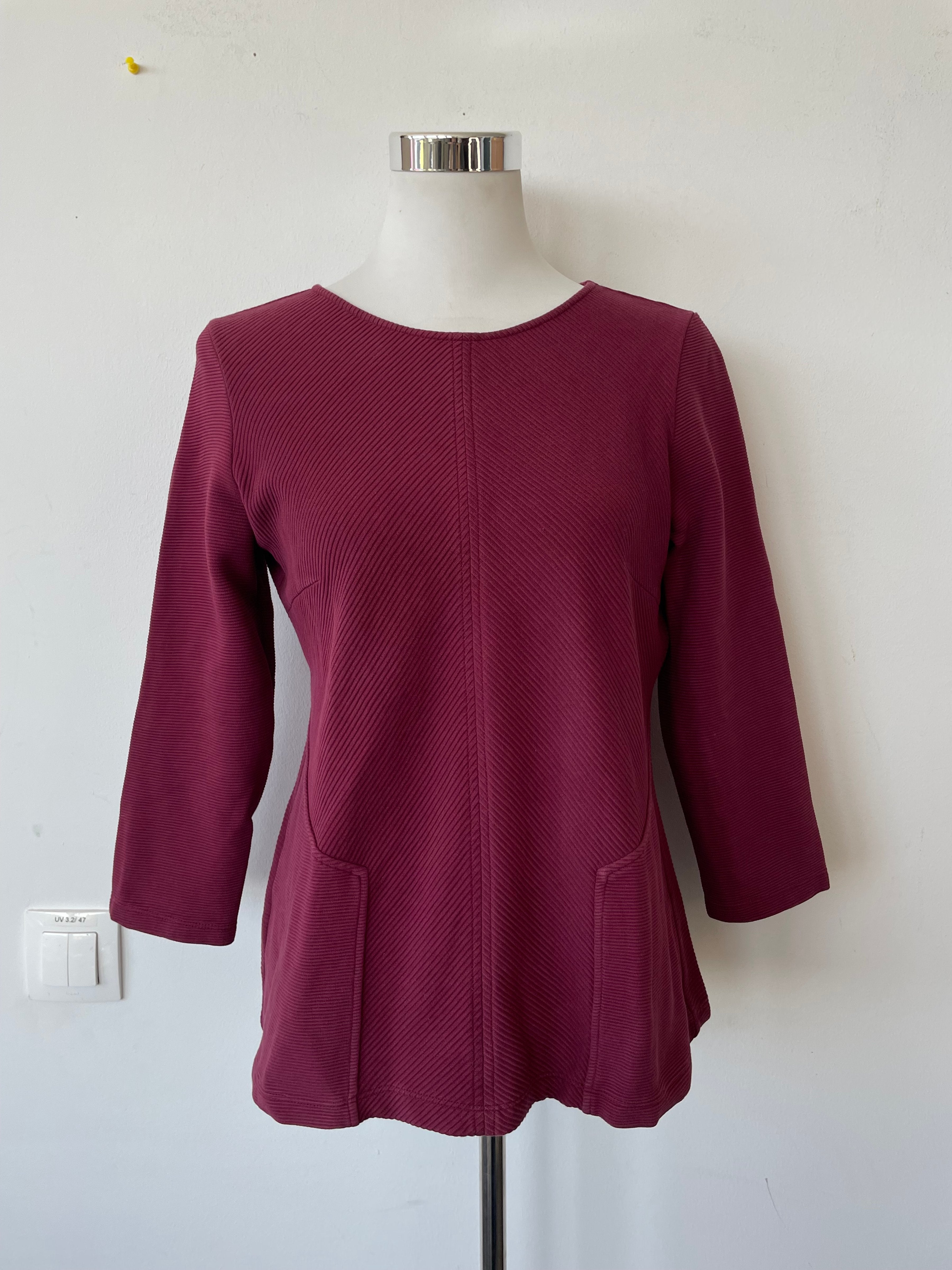 Purificación García Ribbed Dress, Burgundy, XL, Good Condition