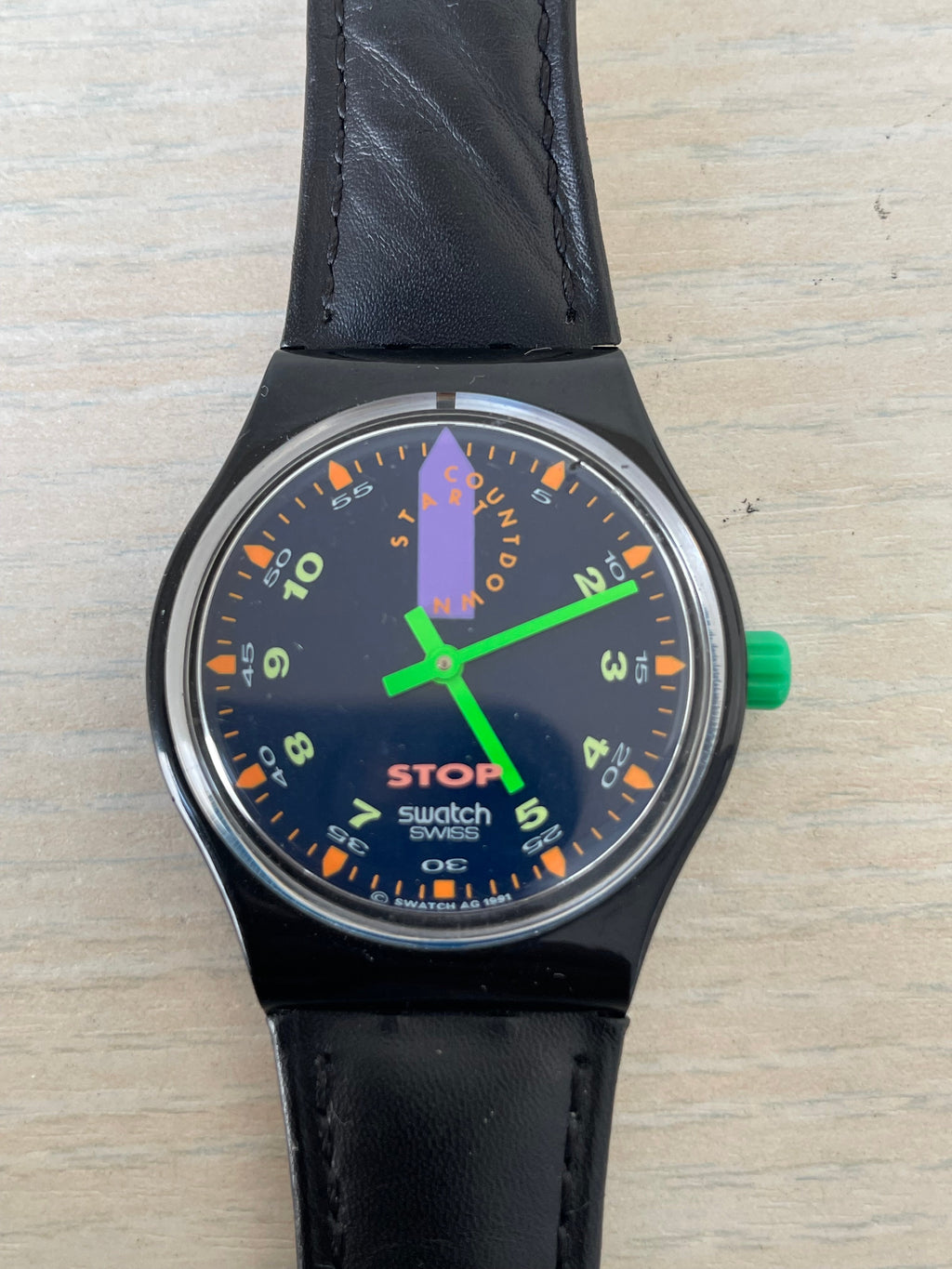 Swatch Uhr JESS' RUSH SSB100, Sehr Gut, Quarz, Lederarmband, Batterie inkl.
