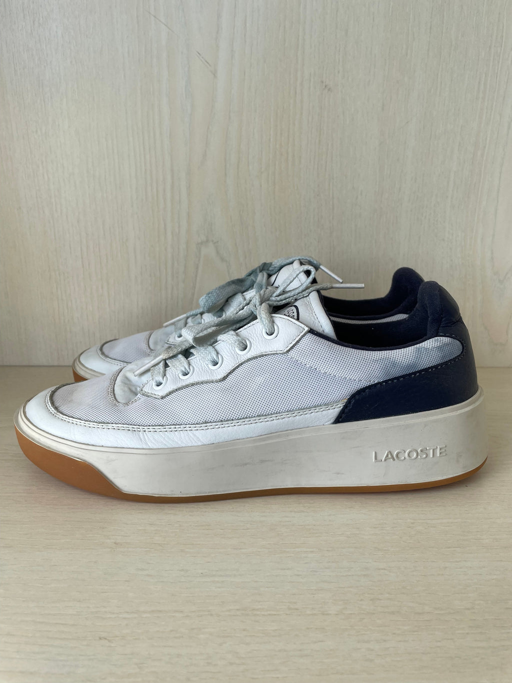 Lacoste G80 Club Sneaker | EU 41 | Weiß/Blau | Leder/Textil | Gebraucht