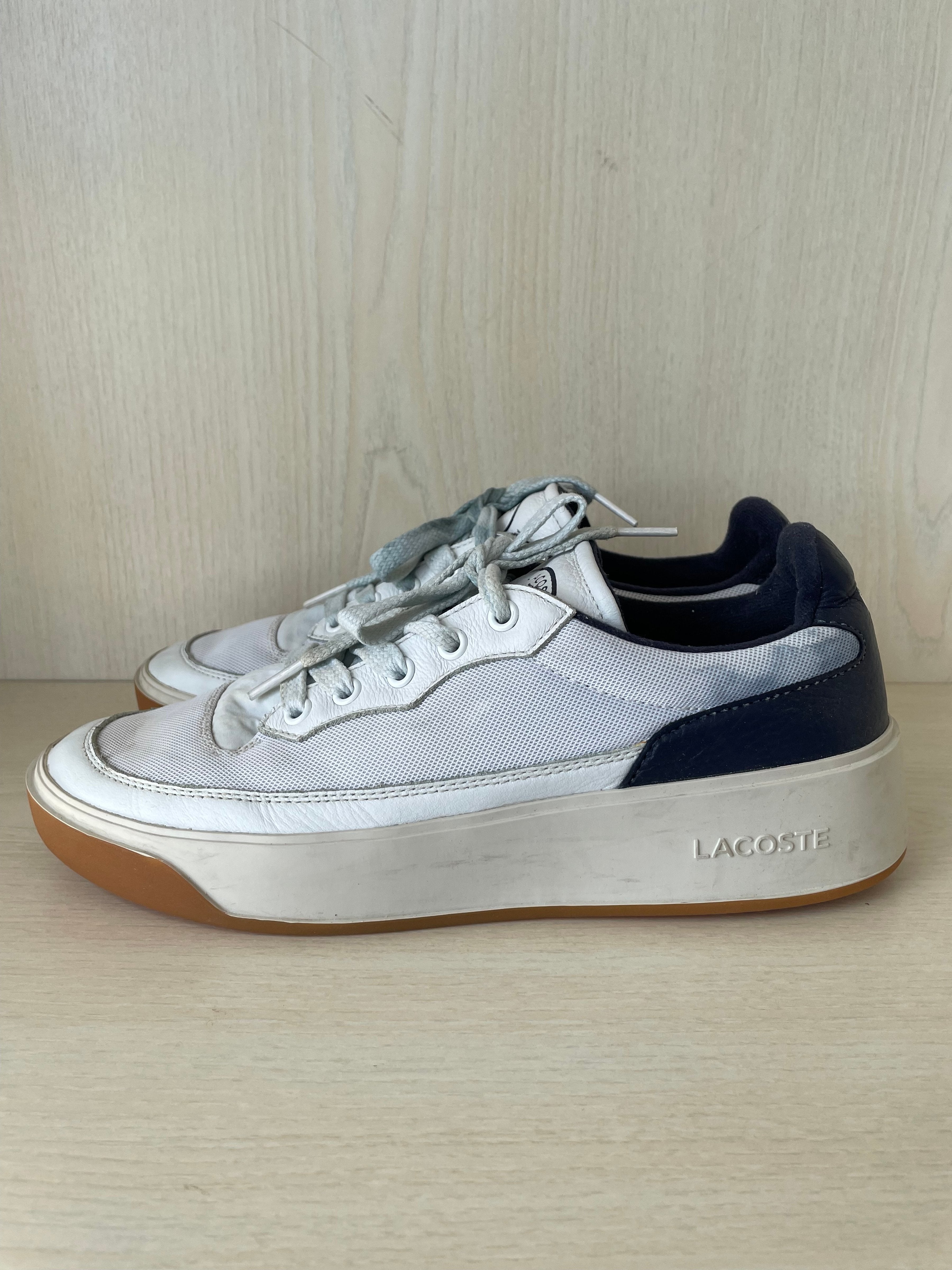 Lacoste G80 Club Sneaker | EU 41 | Weiß/Blau | Leder/Textil | Gebraucht