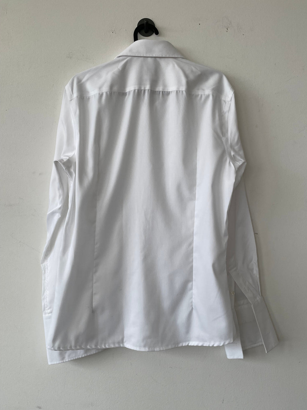 BOSS H-HANK Slim-Fit Tuxedo Shirt, White, Size 15/38 - Good Condition