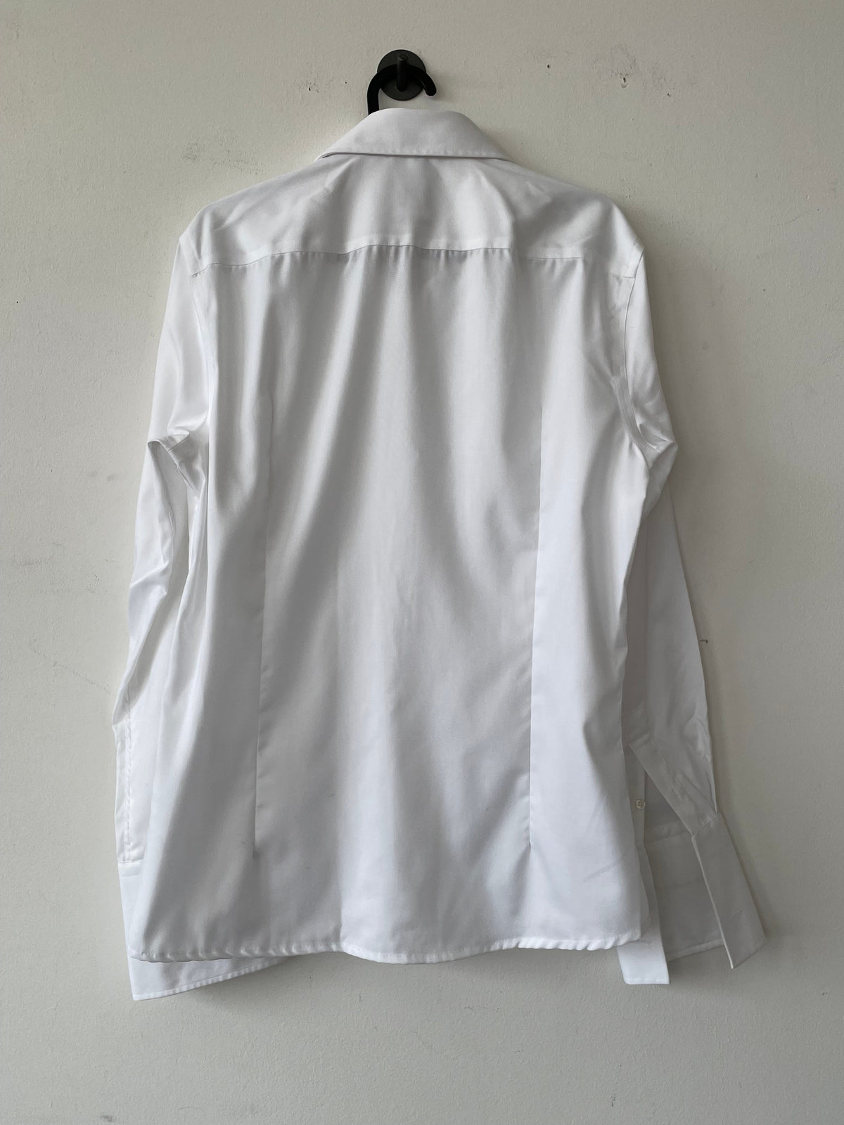 BOSS H-HANK Slim-Fit Tuxedo Shirt, White, Size 15/38 - Good Condition