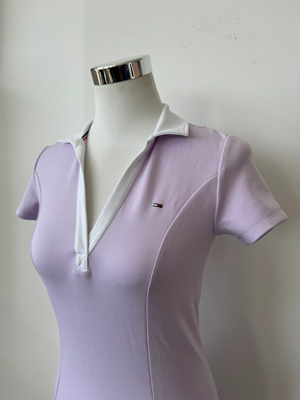 Tommy Hilfiger Polo Dress XS Light Pink White Collar Very Good Condition