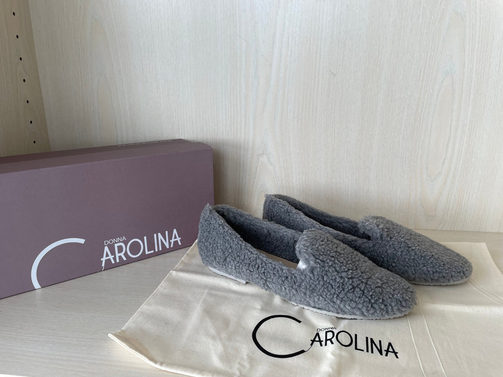 Donna Carolina Slippers Cora Grigio Grau Größe 38 Neu