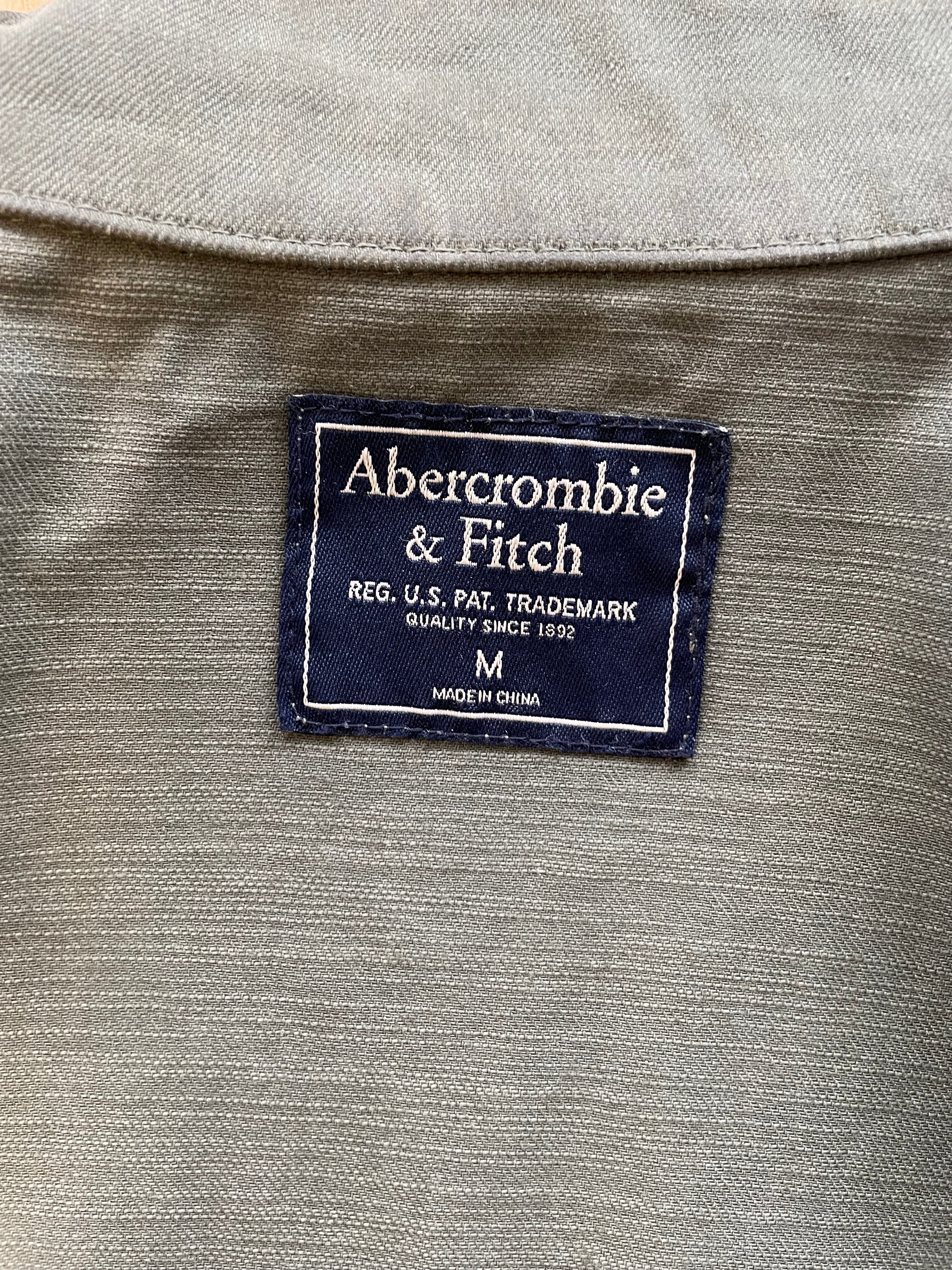 Abercrombie & Fitch Utility Jacke Grün M Baumwolle guter Zustand