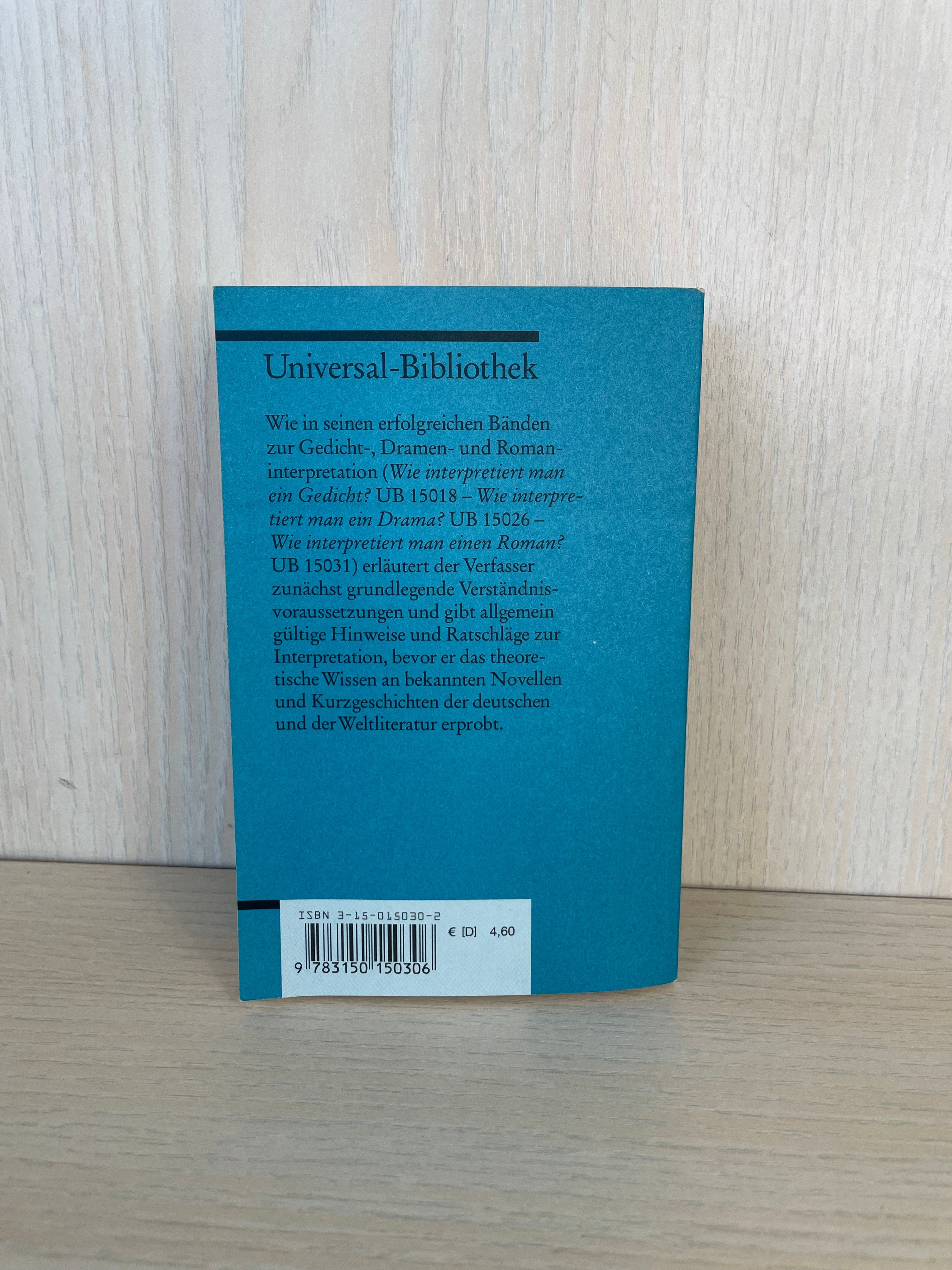 Reclam Guide: Analyzing Novellas & Short Stories (German, Used)
