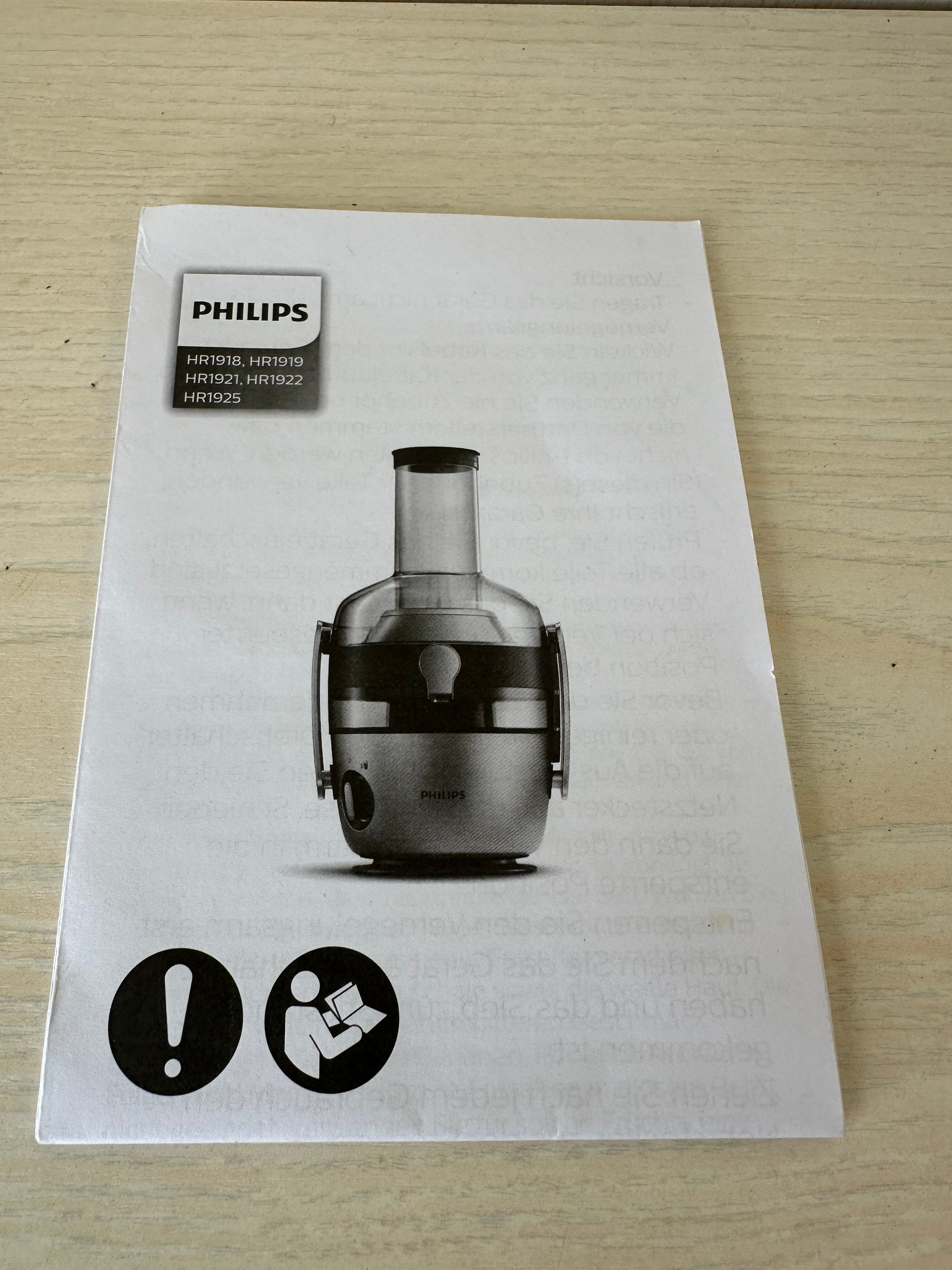 Philips Entsafter Avance HR1921, 1L, Edelstahl/Schwarz, guter Zustand