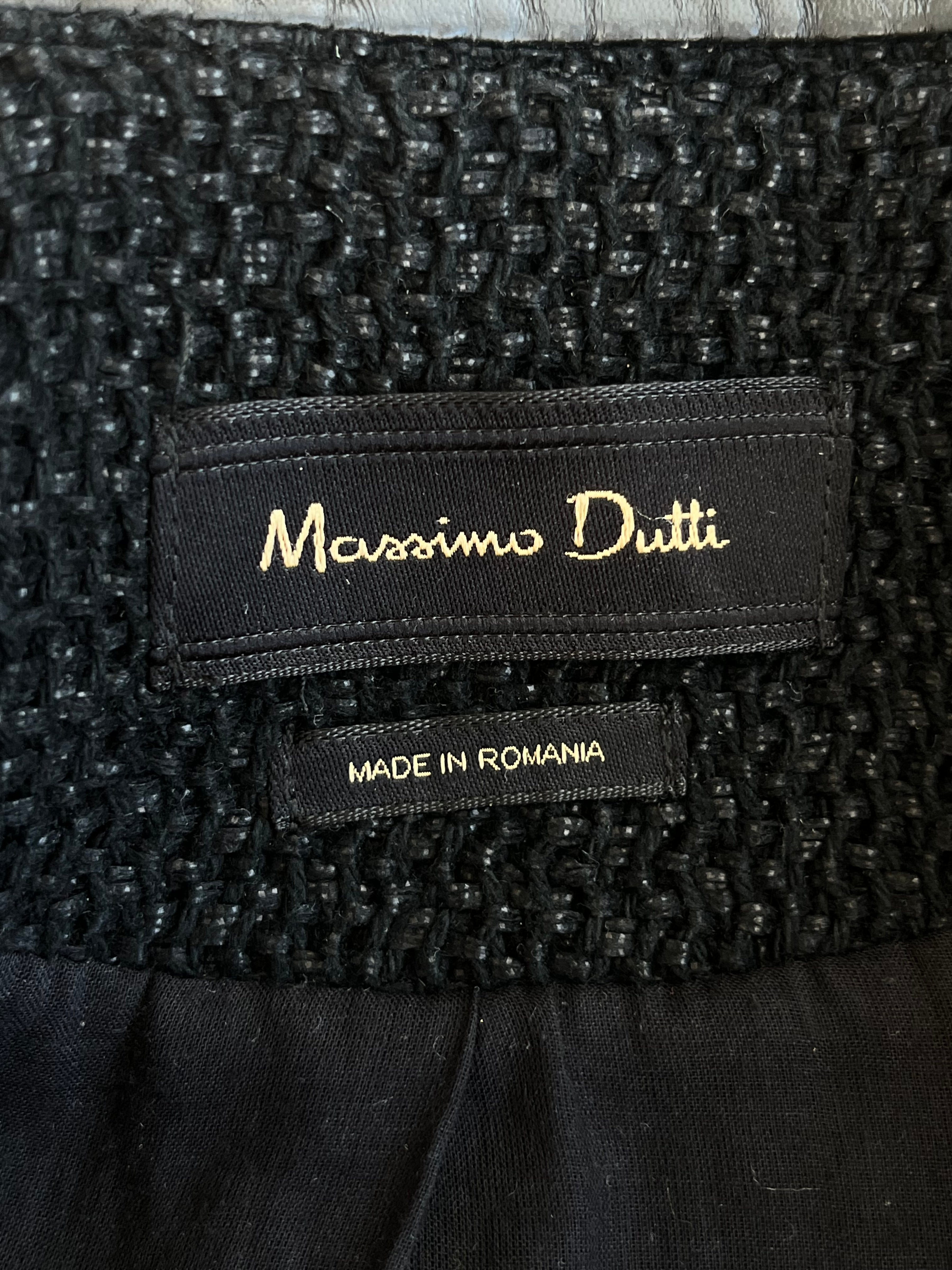 Massimo Dutti Black Textured Jacket, Medium, Very Good Condition