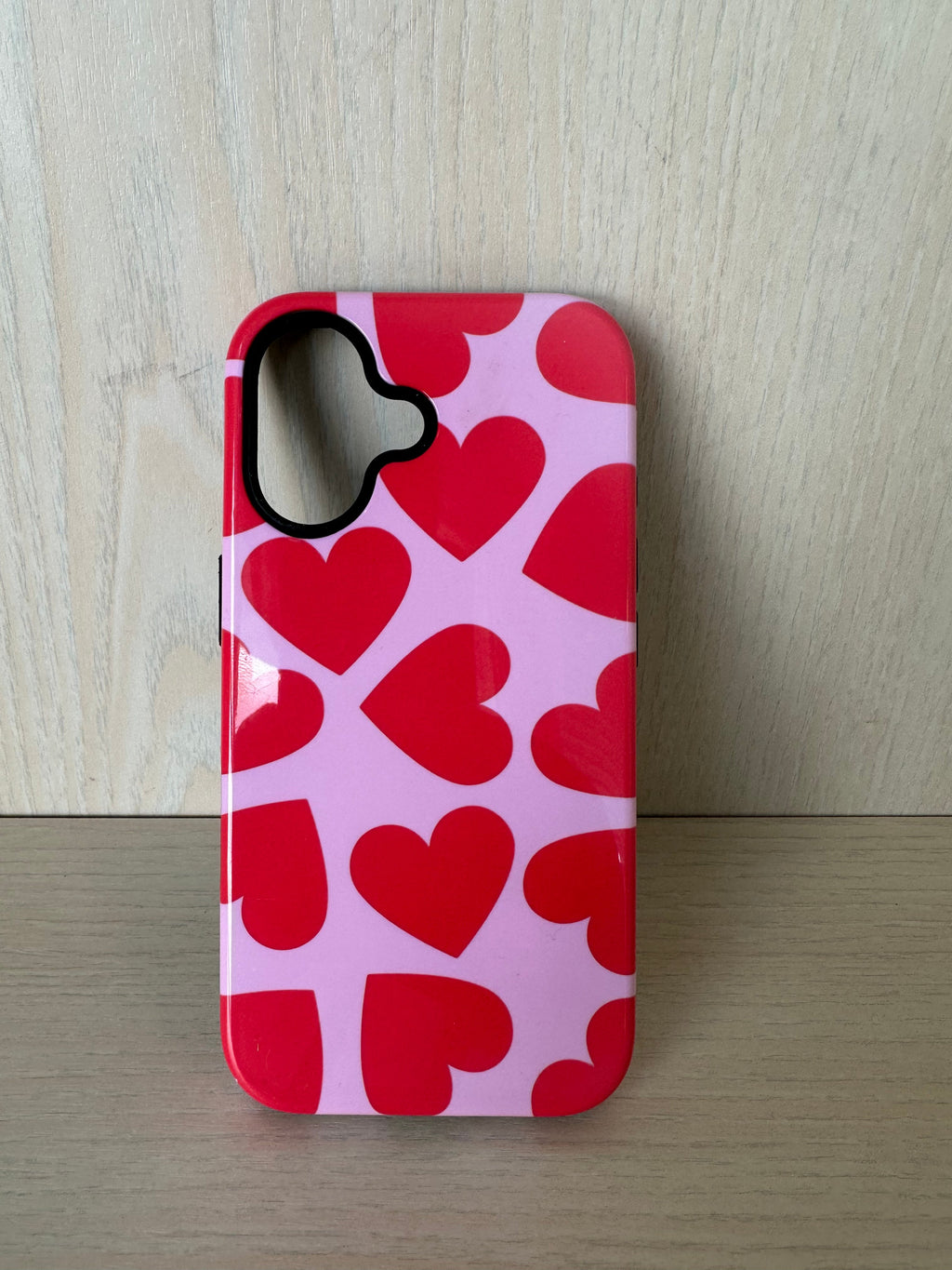 Herzmuster Handyhülle – iPhone 11/12/13, Rot/Weiß, Sehr guter Zustand