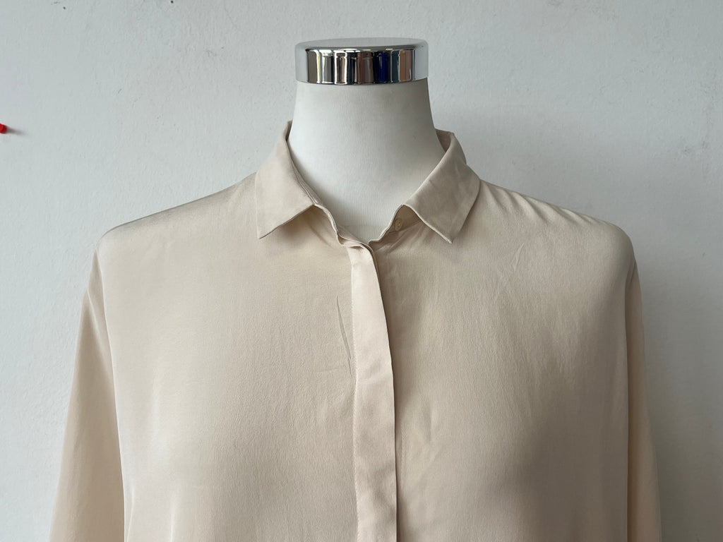 Hauber Silk Blouse Cream Size 40 (EU) Very Good Condition