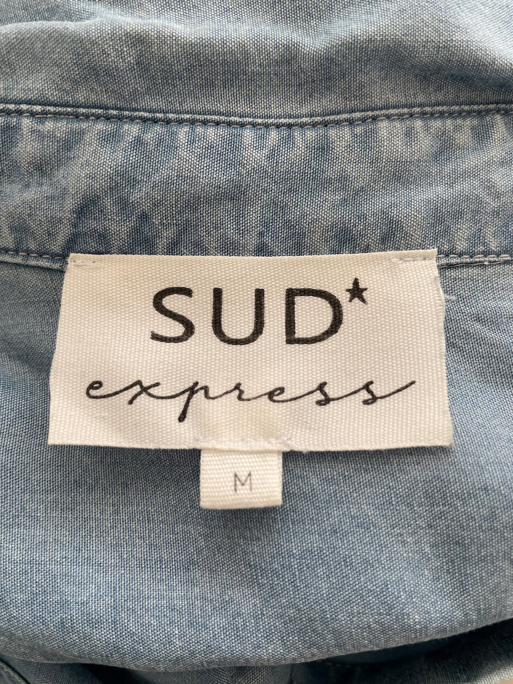 Sud Express Damen Hemd Hellblau Denim/Chambray Größe M Sehr Gut