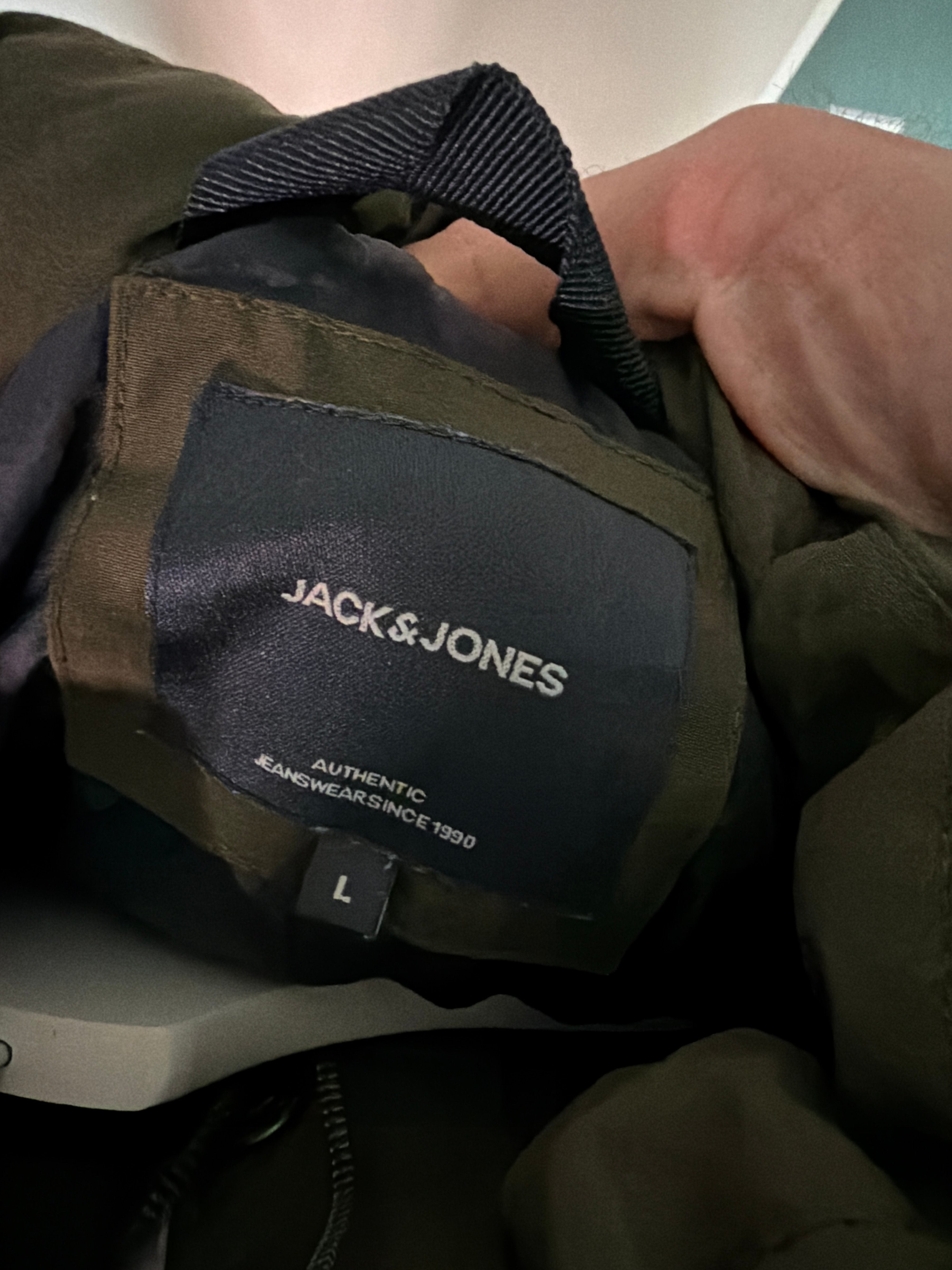 Jack & Jones Olive Green Puffer Jacket L Very Good