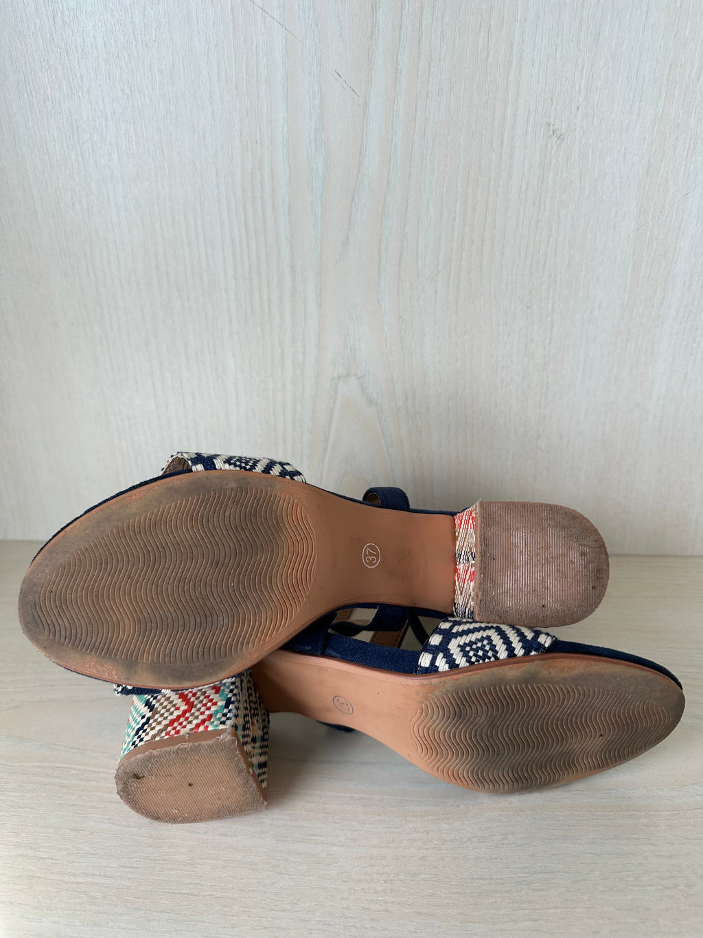 Bruno Banani Block Heel Sandalen, Navy Blau, Gr. 37, Sehr Gut