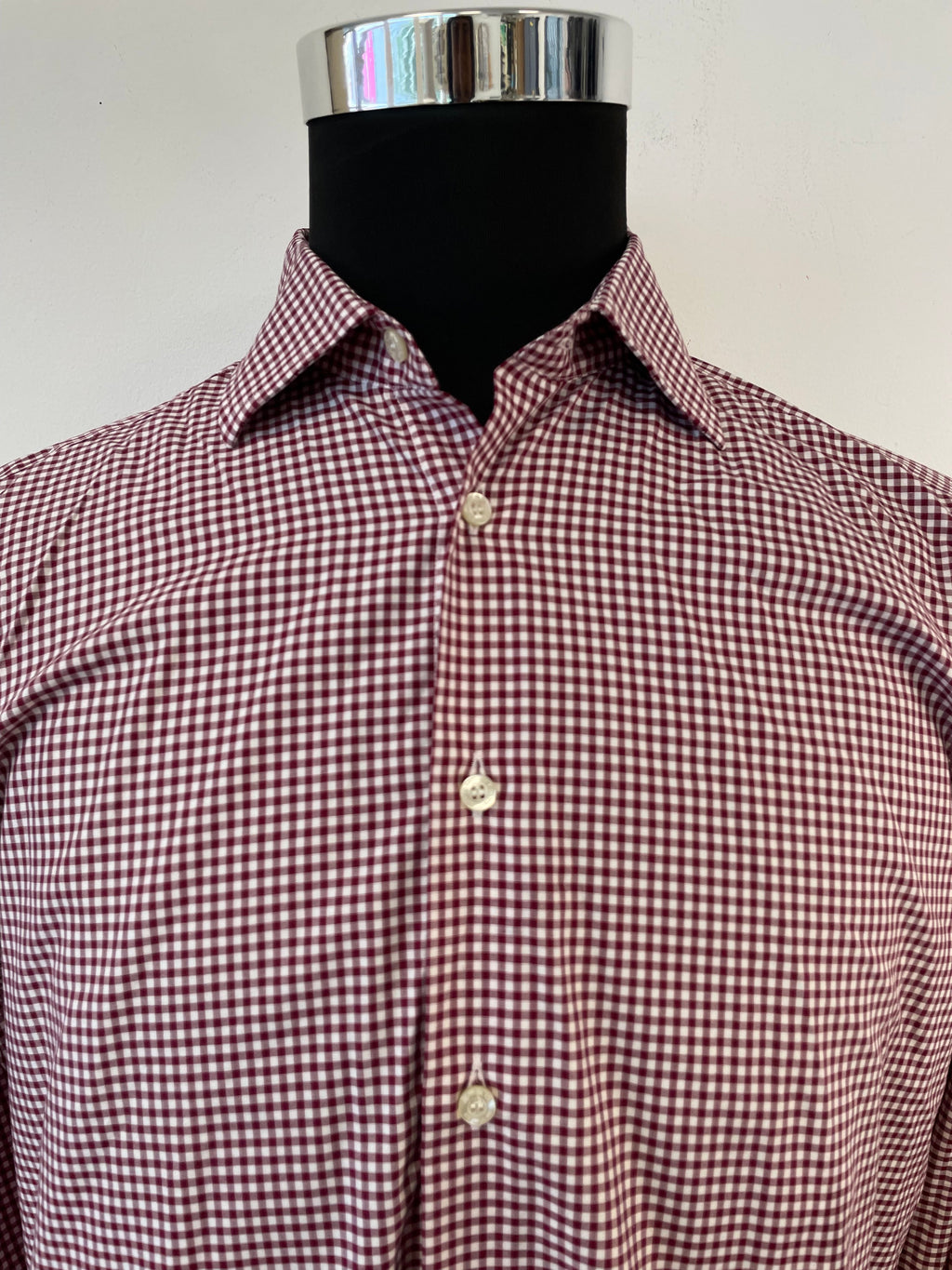 Etro Herrenhemd Größe 42 (L) Rot/Weiß Karo – Sehr Gut – Made in Italy