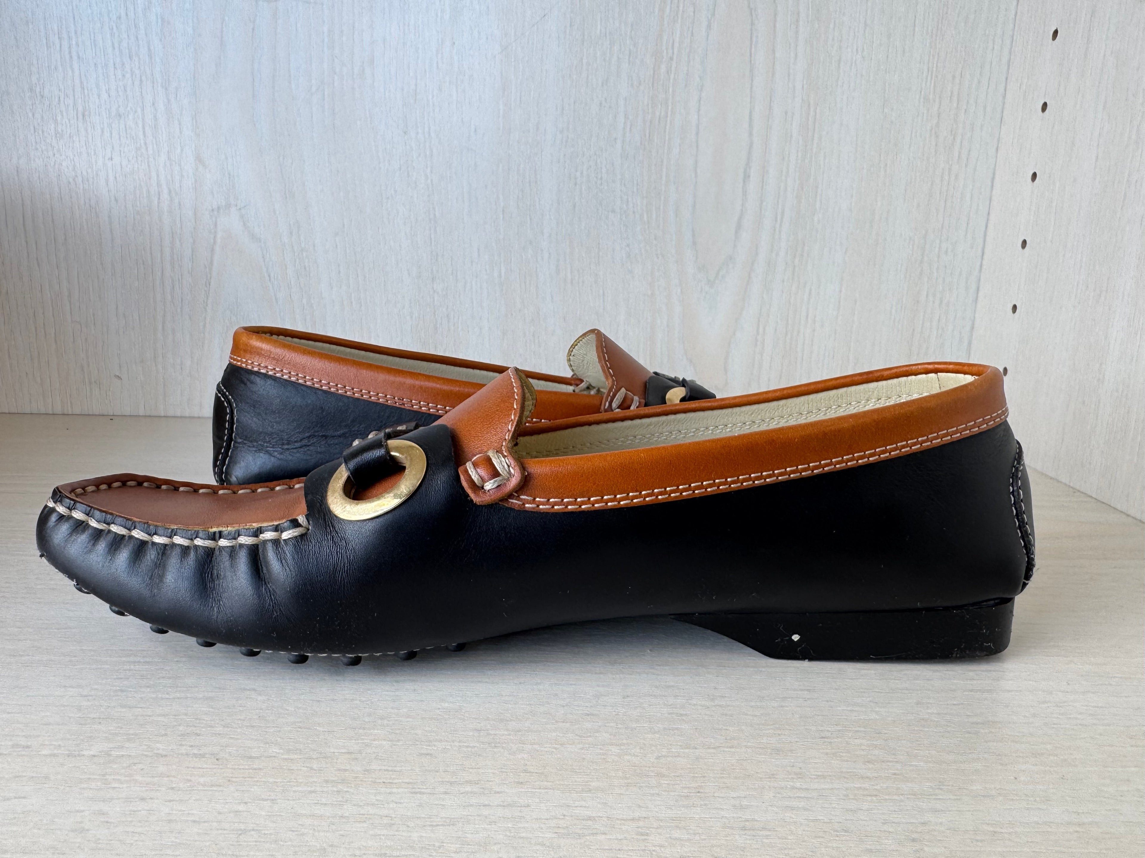 Tod’s Horse Bit Loafers EU 39.5 Brown/Black Leather Very Good Condition