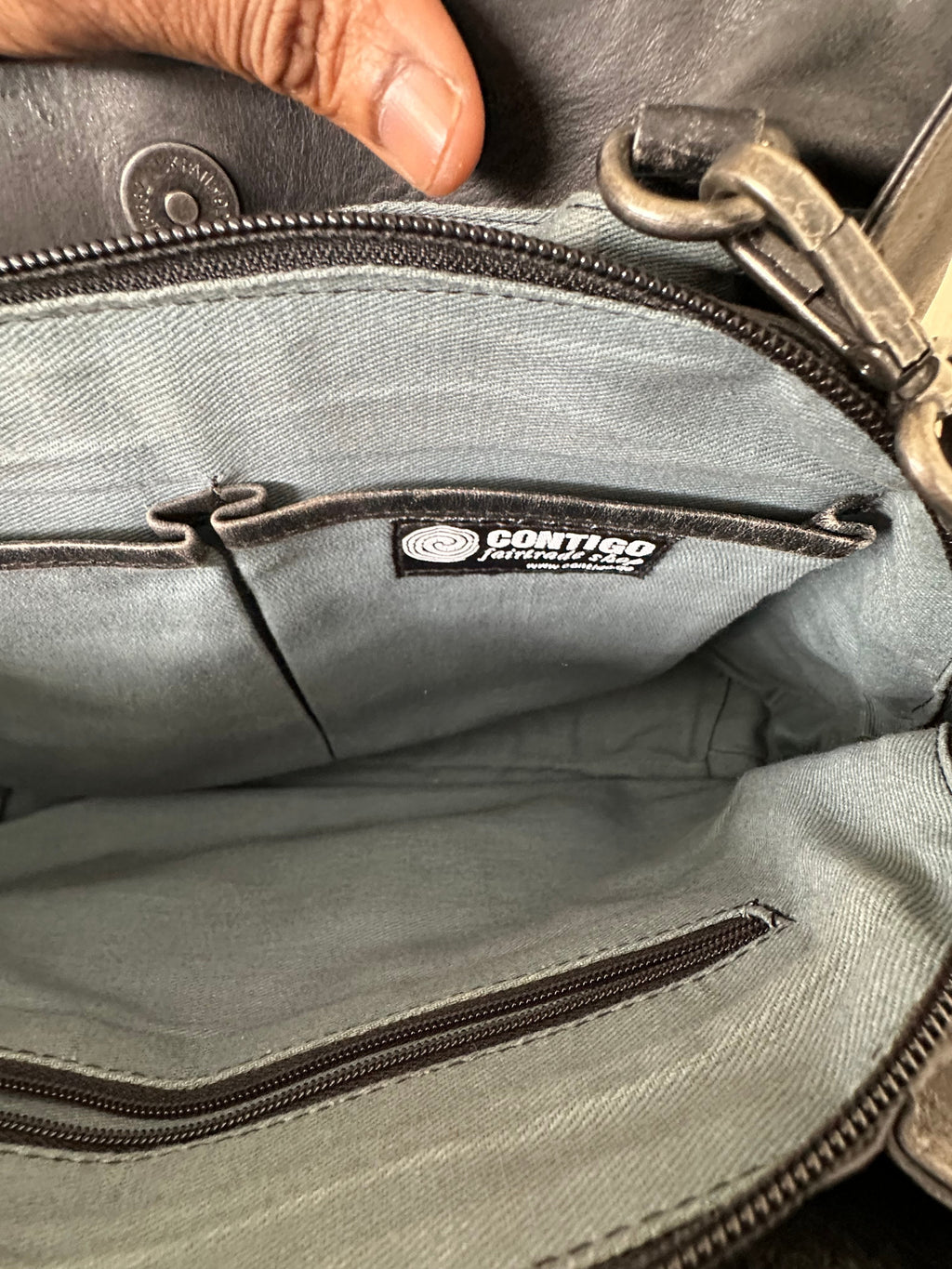Contigo Fairtrade Ledertasche, mittel, normaler Zustand, braun