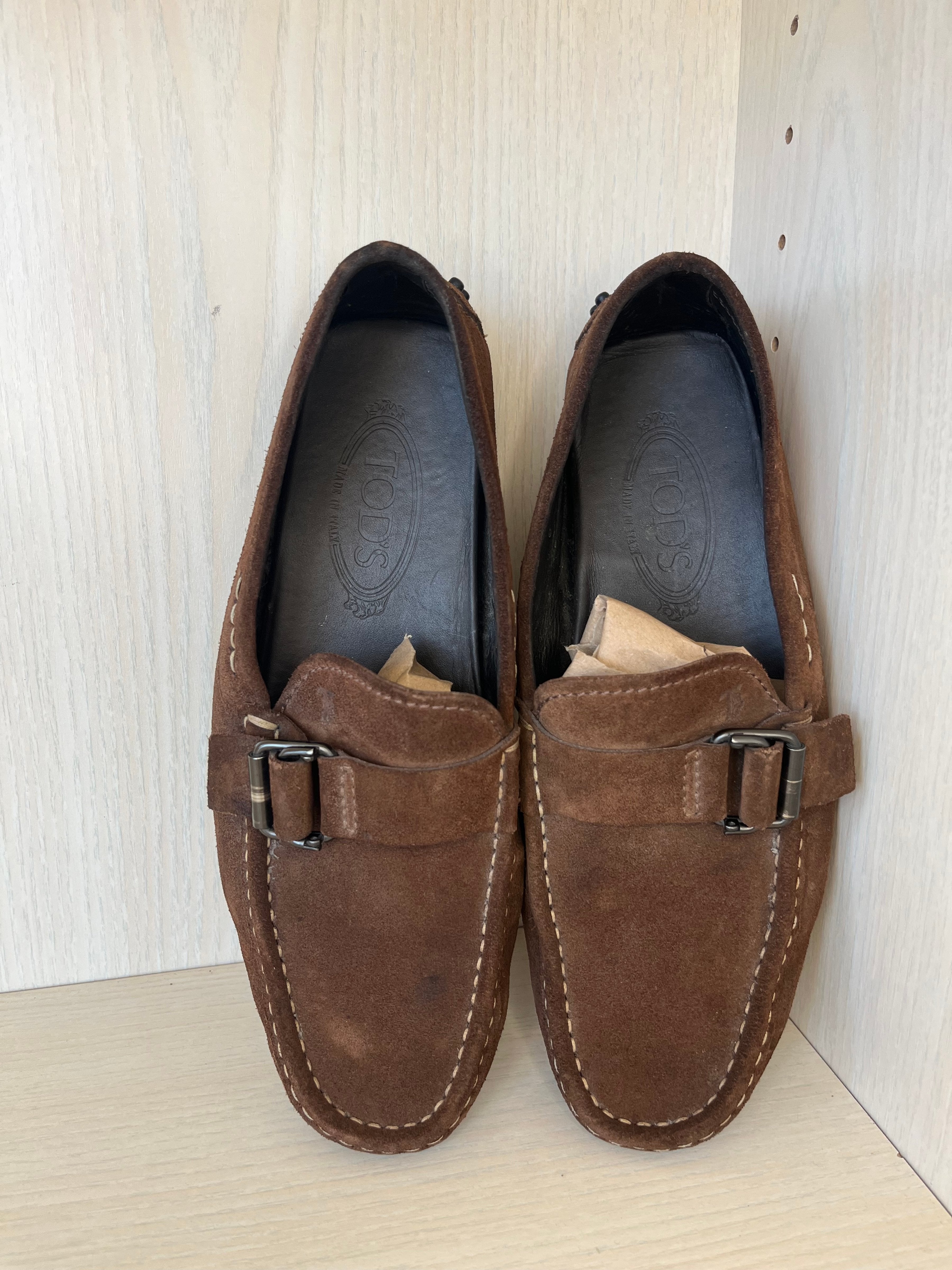 Tod's Gommino Suede Driving Loafers Dark Brown 42 EU Good Condition