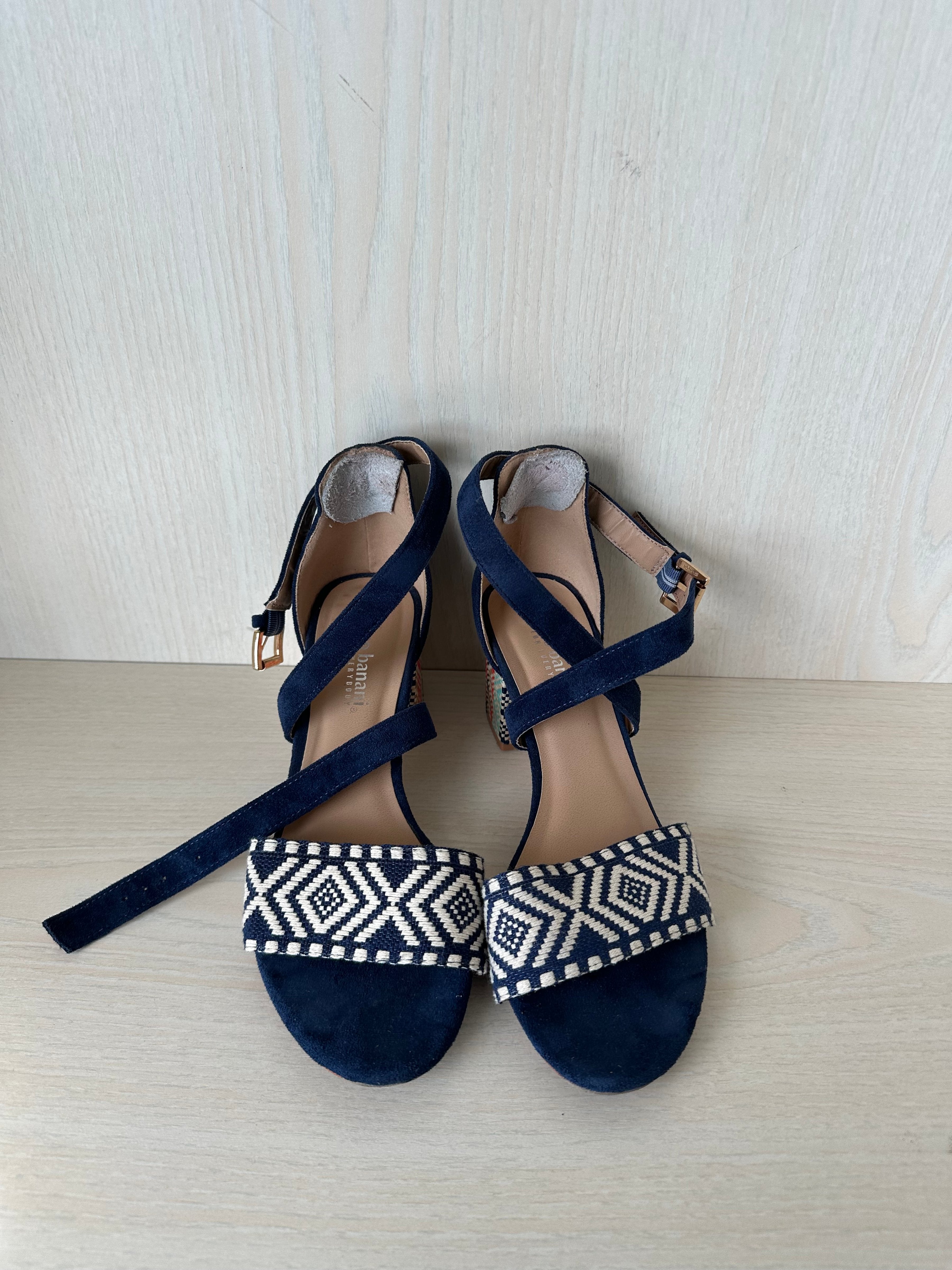 Bruno Banani Block Heel Sandalen, Navy Blau, Gr. 37, Sehr Gut