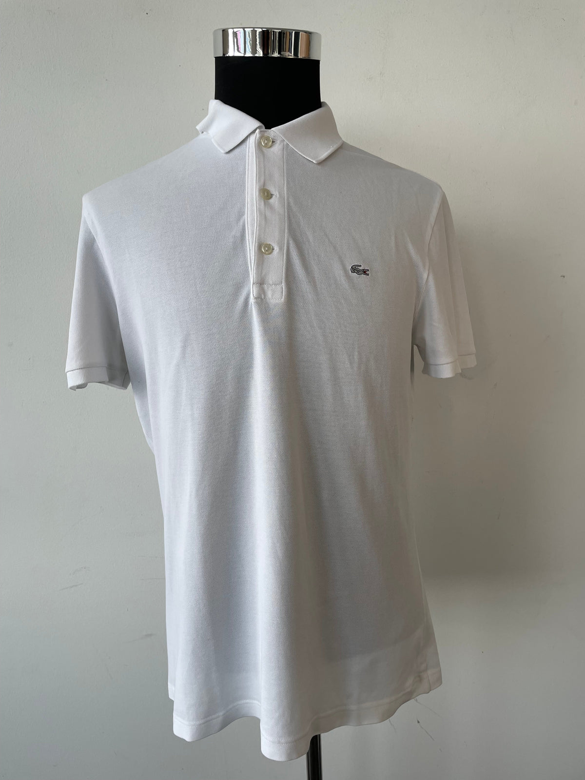 Lacoste Slim Fit Polo Shirt, White, FR 5 (Medium), Very Good Condition