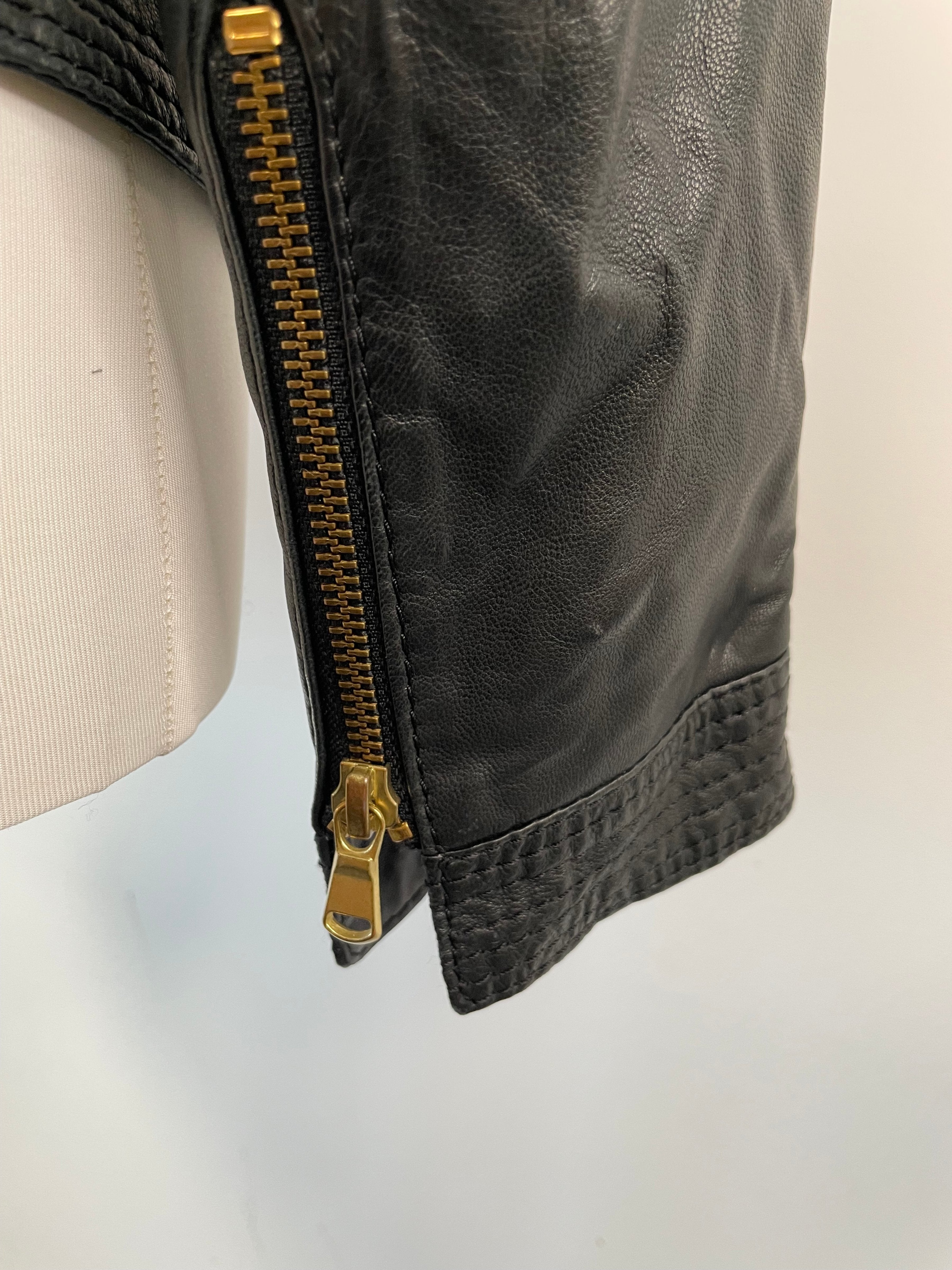 Schyia gesteppte Leder-Bikerjacke, Schwarz, Größe ?, Sehr Gut