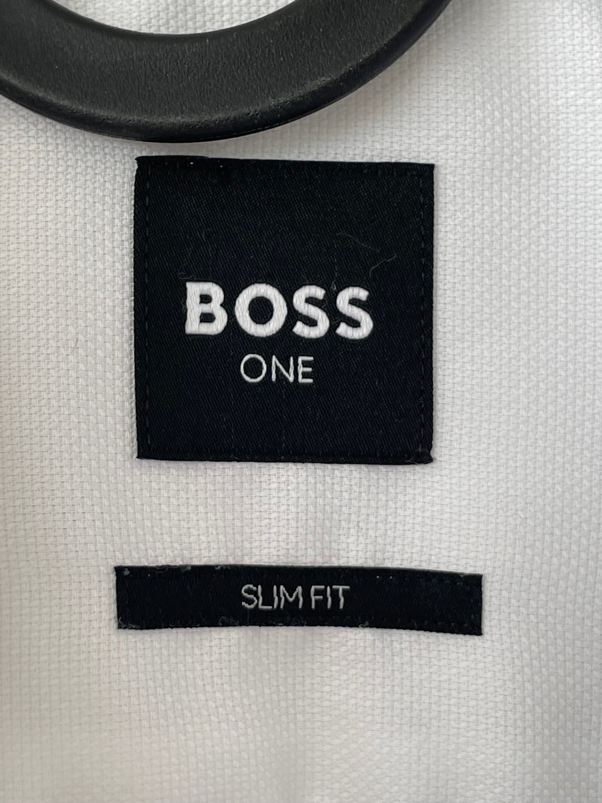BOSS H-HANK Slim-Fit Tuxedo Shirt, White, Size 15/38 - Good Condition