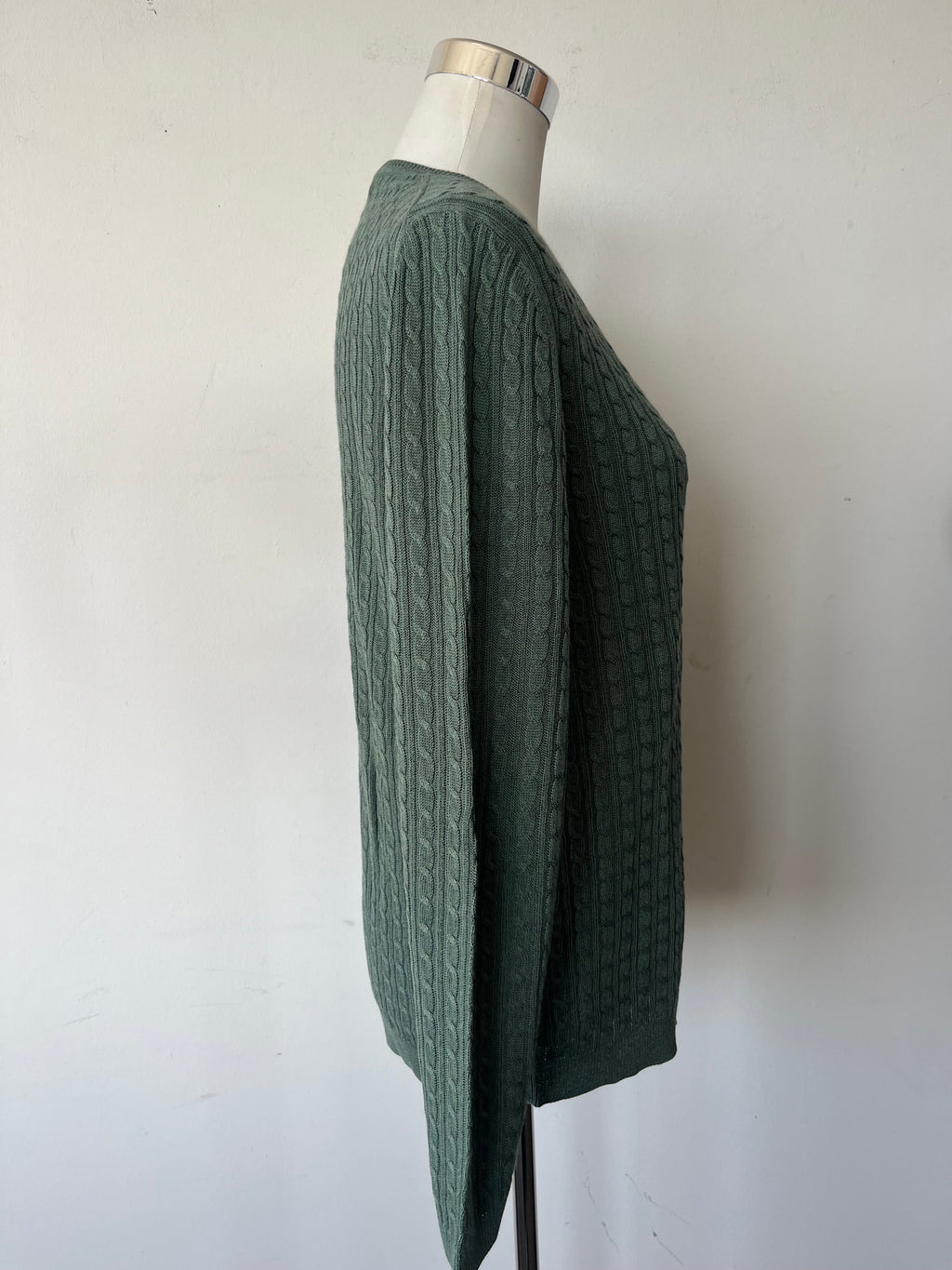 Massimo Dutti Grüner V-Ausschnitt Pullover, Größe L, Wie Neu