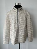 LLOYD Men's Quilted Lamb Leather Jacket, Ice White, XL, Very Good Condition