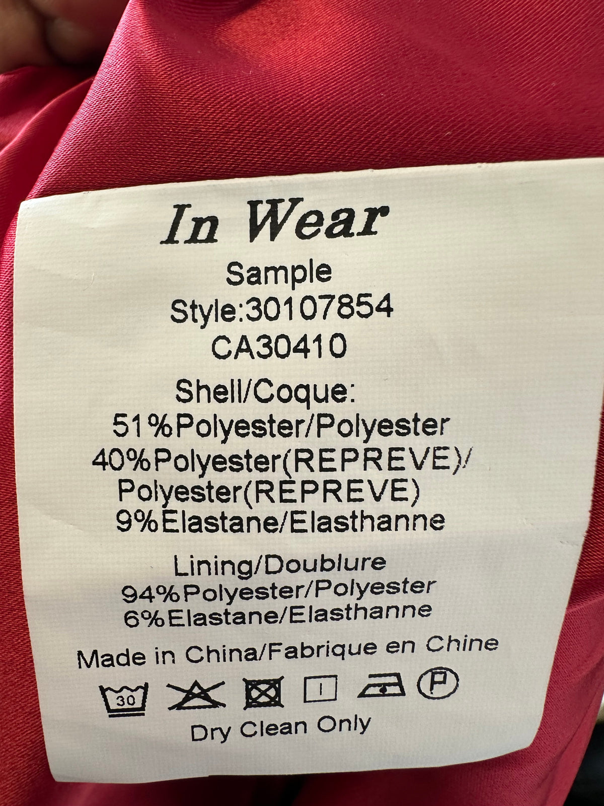 InWear Blazer 30107854, Red, Size EU 36 US 6 UK 10, Like New