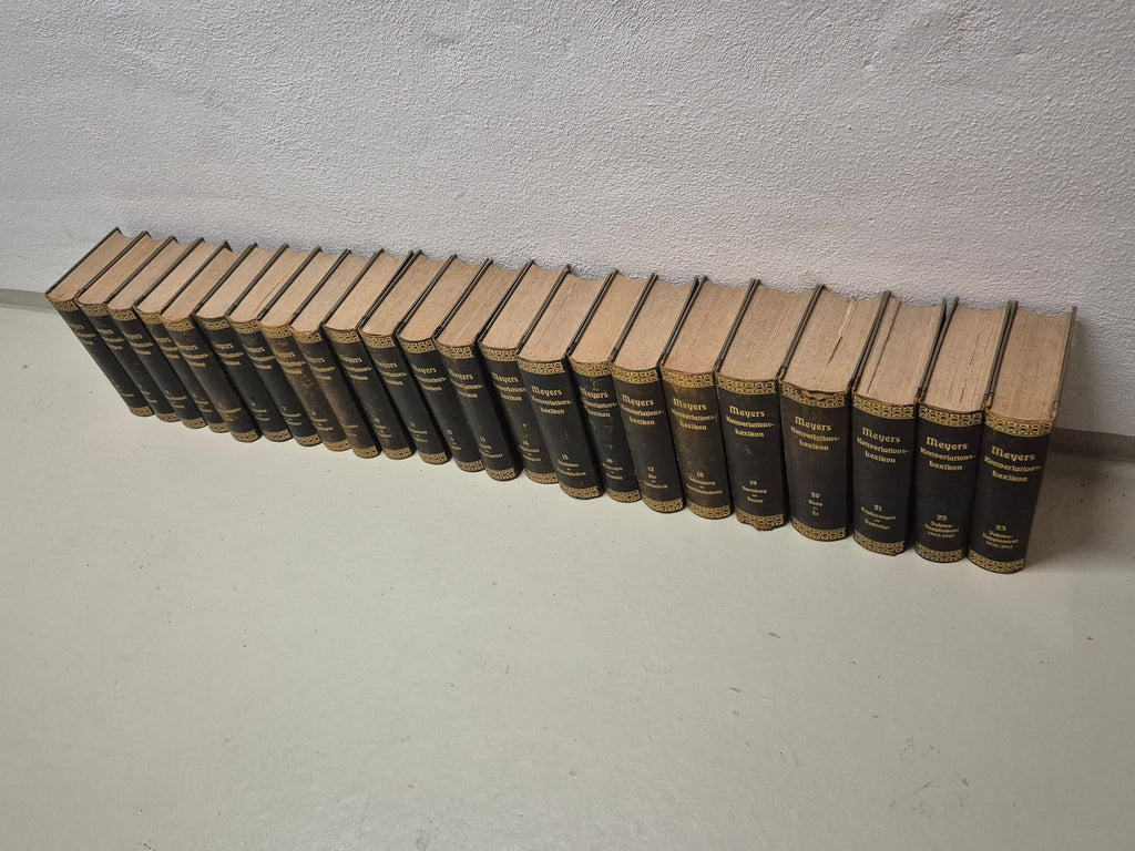 Meyers Großes Konversations-Lexikon, 23 Vols, Hardcover, Satisfactory Condition