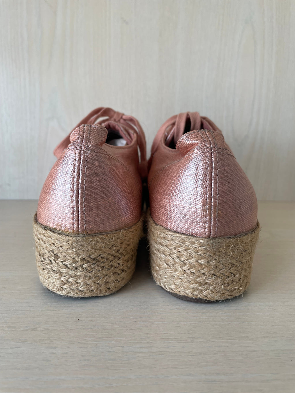 Superga 2790 Rope Metallic Platform Sneakers, Rose Gold, EU 42, Good Condition