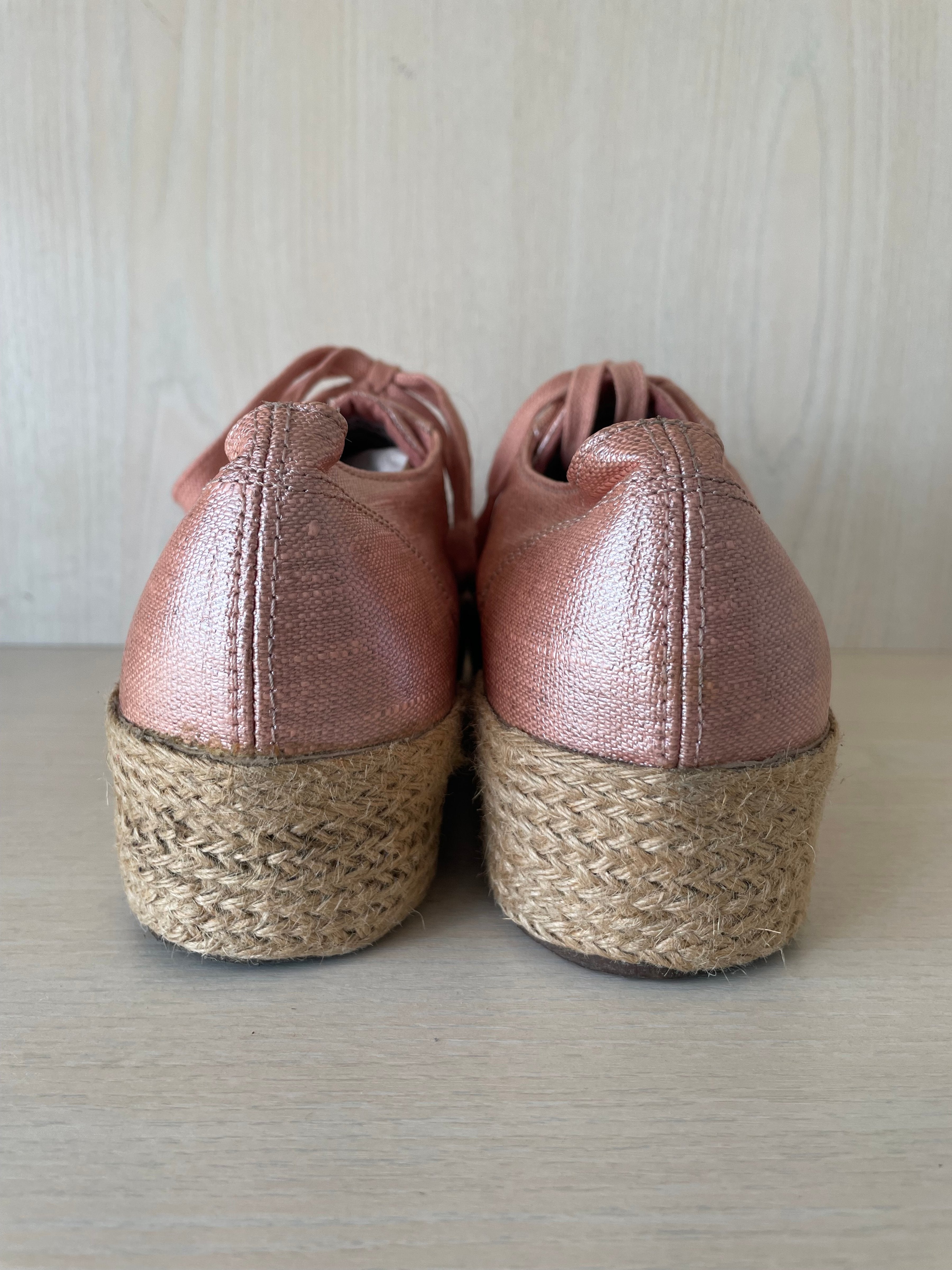 Superga 2790 Rope Metallic Platform Sneakers, Rose Gold, EU 42, Good Condition