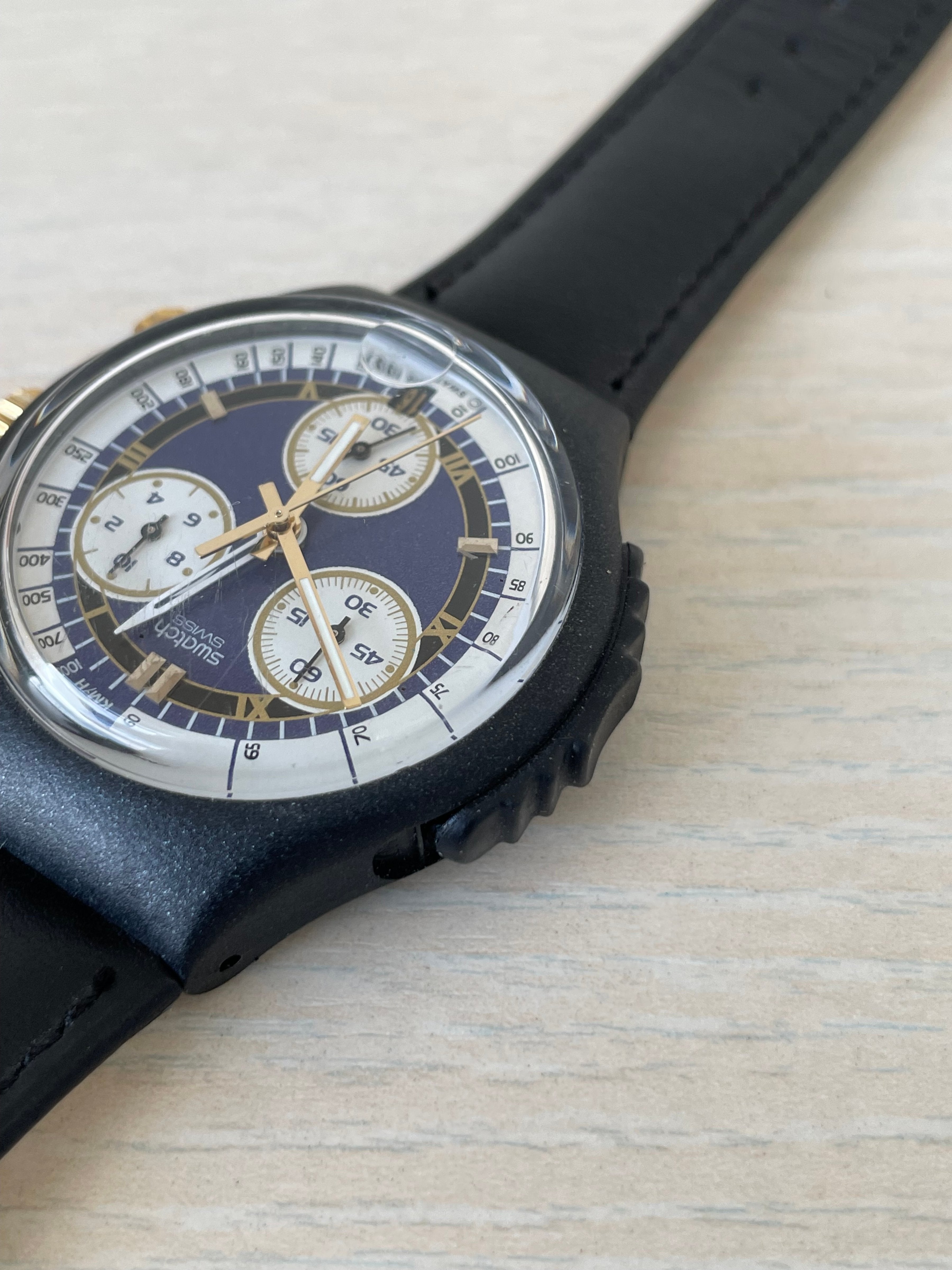 Swatch Uhr Blue Ring SOB405, Blau, Sehr Gut, 23,5 cm, 3,6 cm, Quarz