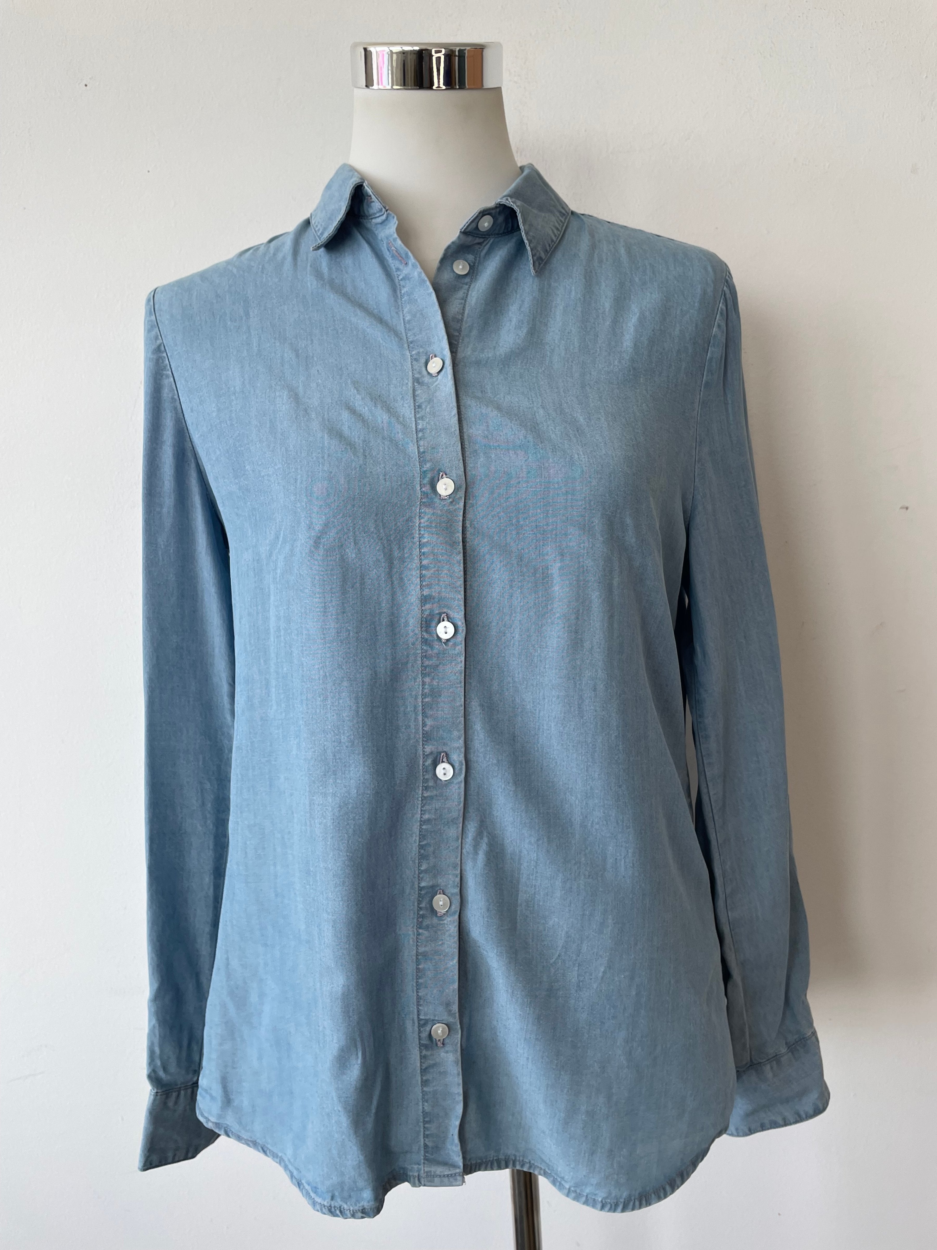 Sud Express Damen Hemd Hellblau Denim/Chambray Größe M Sehr Gut