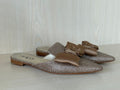 Caiman Glitter-Bow Mules, Gold, Gr. 38.5, Sehr Gut