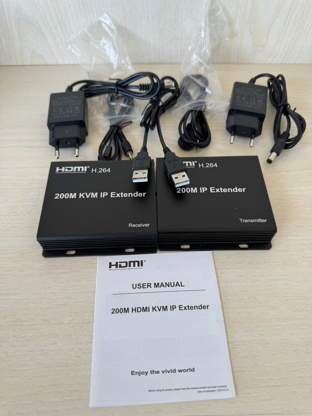 Generic HDMI KVM IP Extender 200M Schwarz Kompakt Sehr Gut