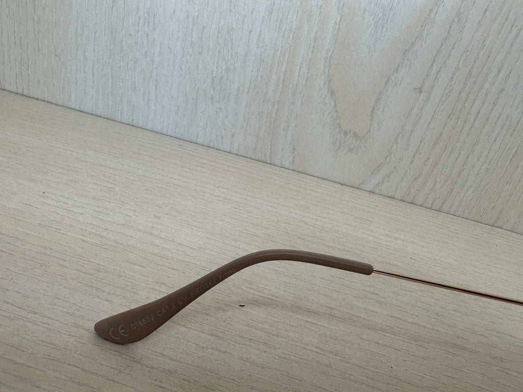 Stevie Hex Sonnenbrille – Metall/Acetat, Matt Klar/Gold, Braun, Zustand Gut