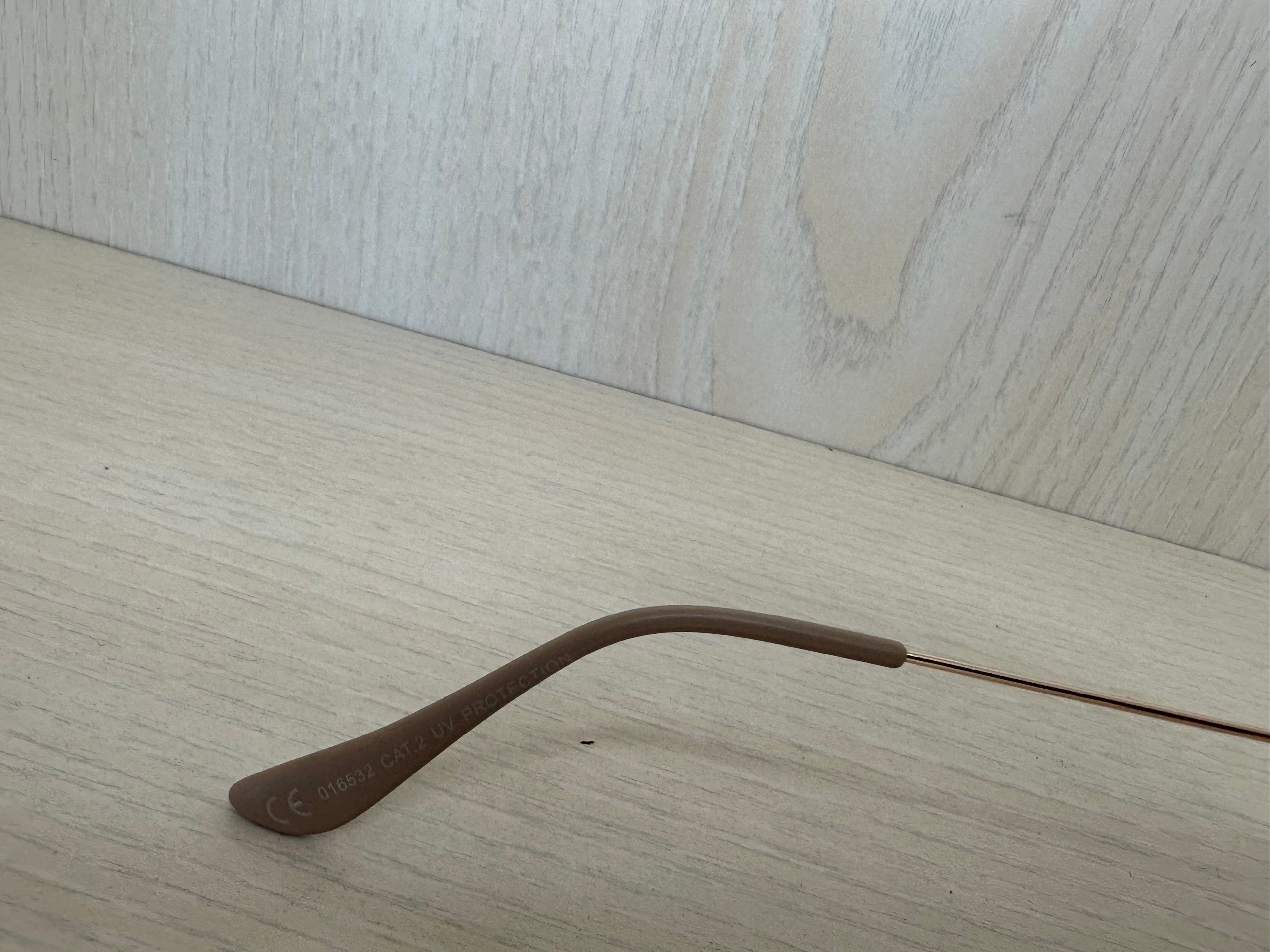Stevie Hex Sonnenbrille – Metall/Acetat, Matt Klar/Gold, Braun, Zustand Gut