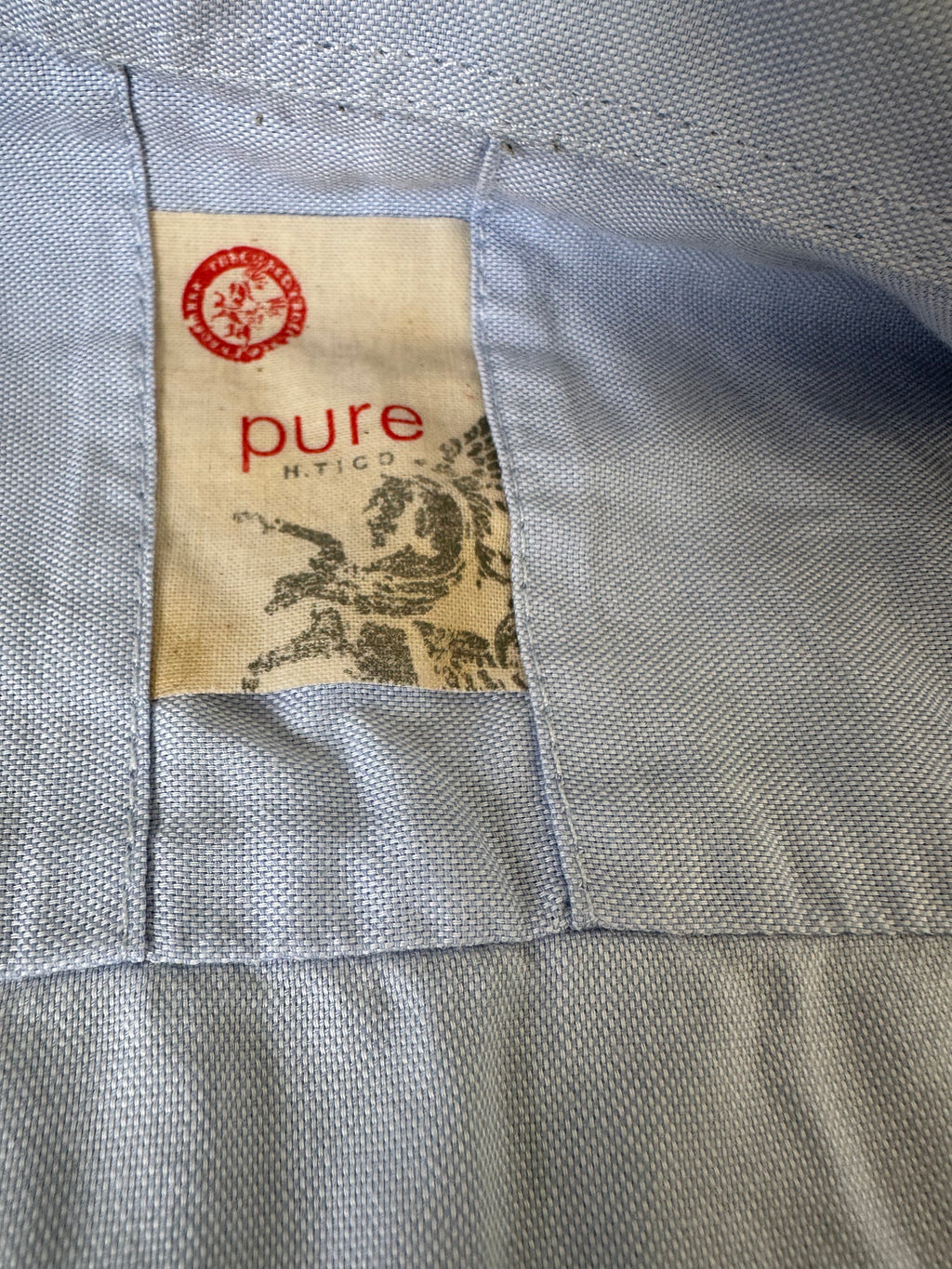 Pure Indigo Damenhemd, Langarm, Knopfleiste, Hellblau, Größe M, Zustand Gut