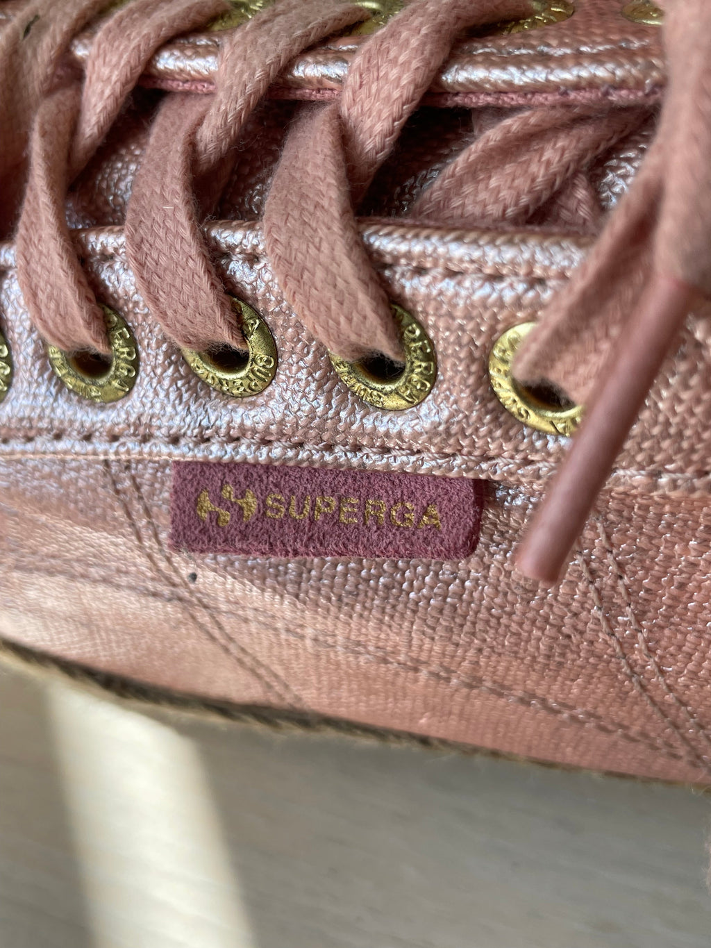 Superga 2790 Rope Metallic Platform Sneakers, Rose Gold, EU 42, Good Condition